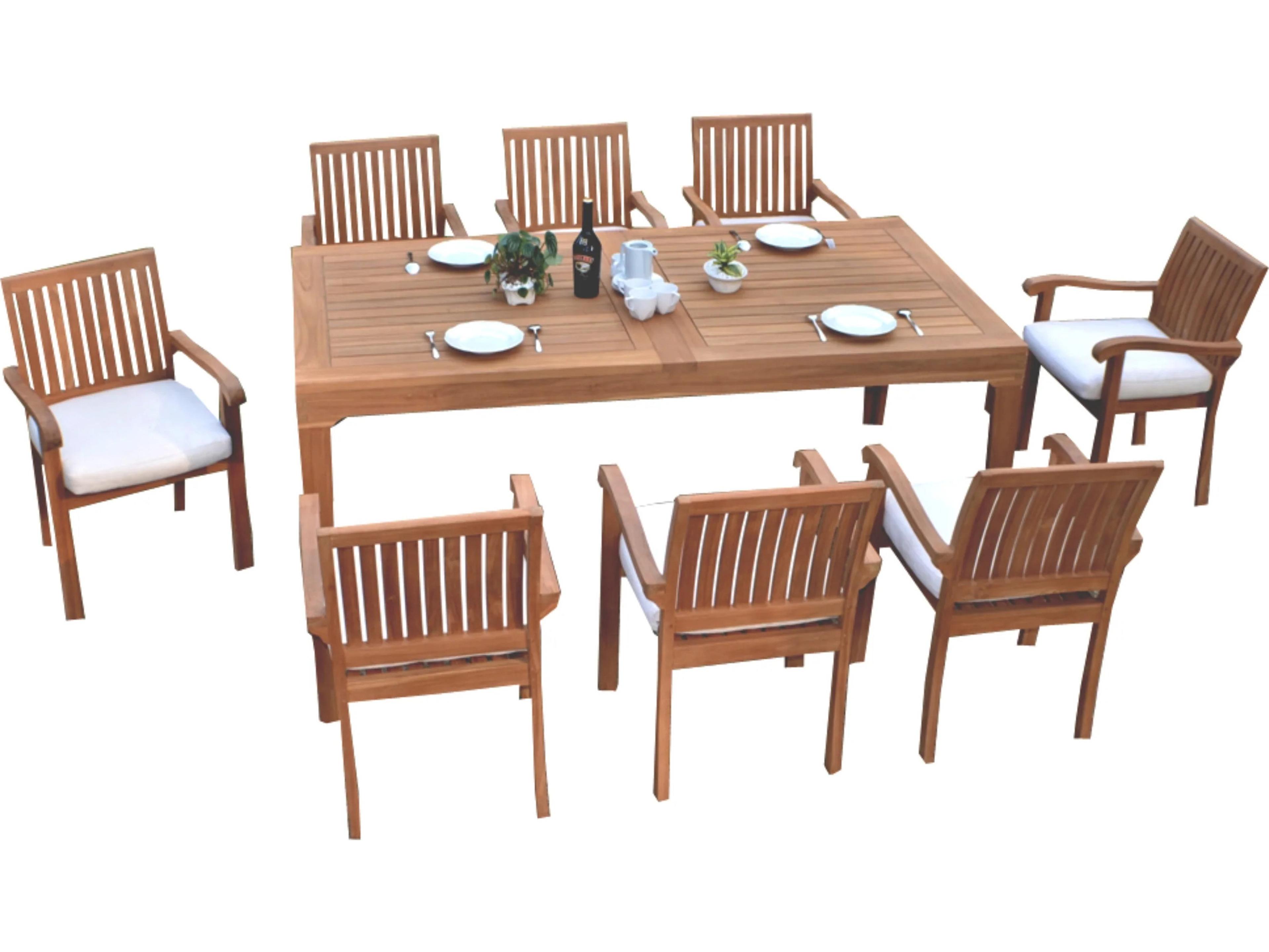 Teak Smith 9 Pieces Caranas 122" Rectangular Dining Set