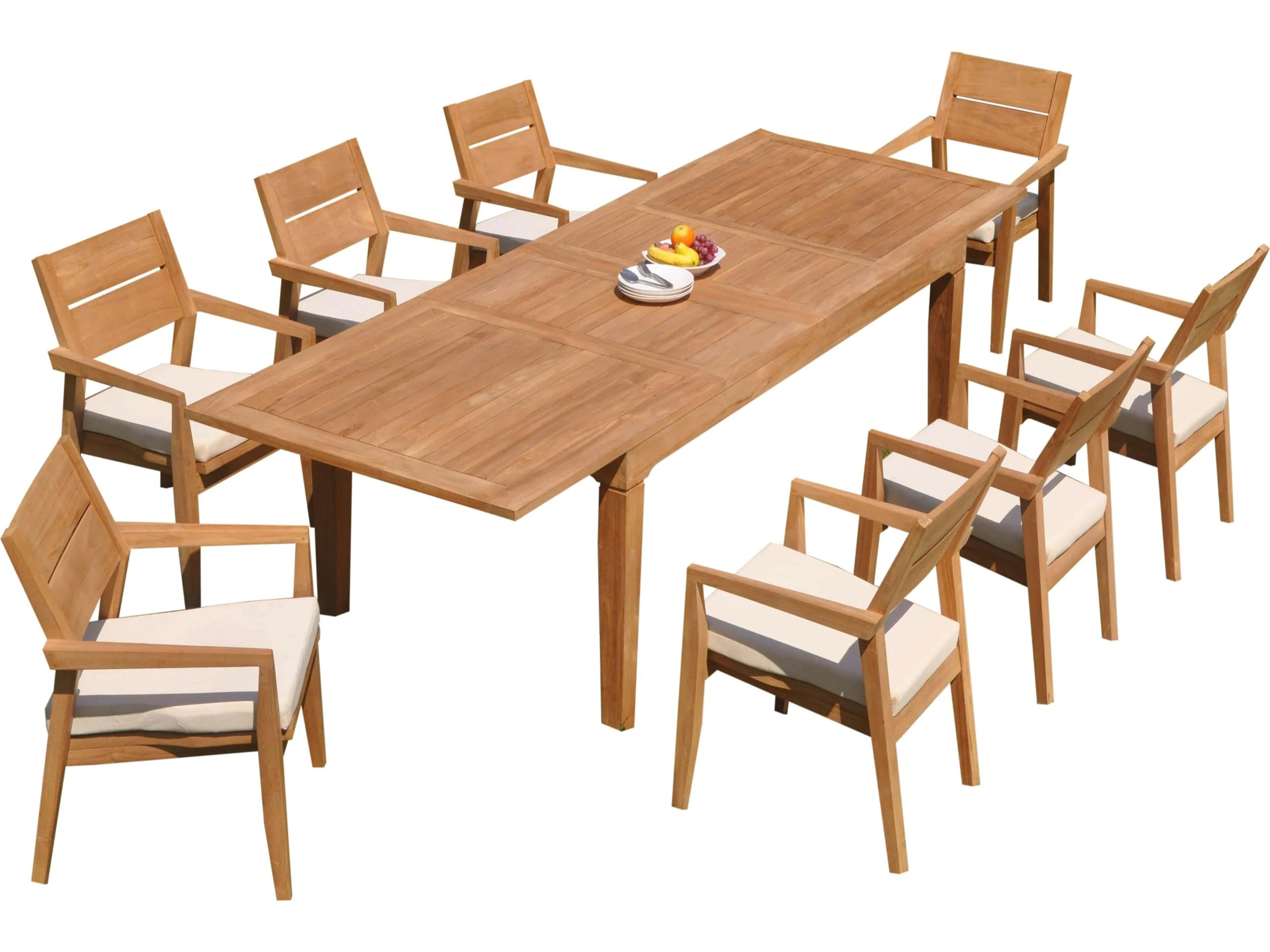 Teak Smith 9 Pieces 122" Rectangular Dining Set
