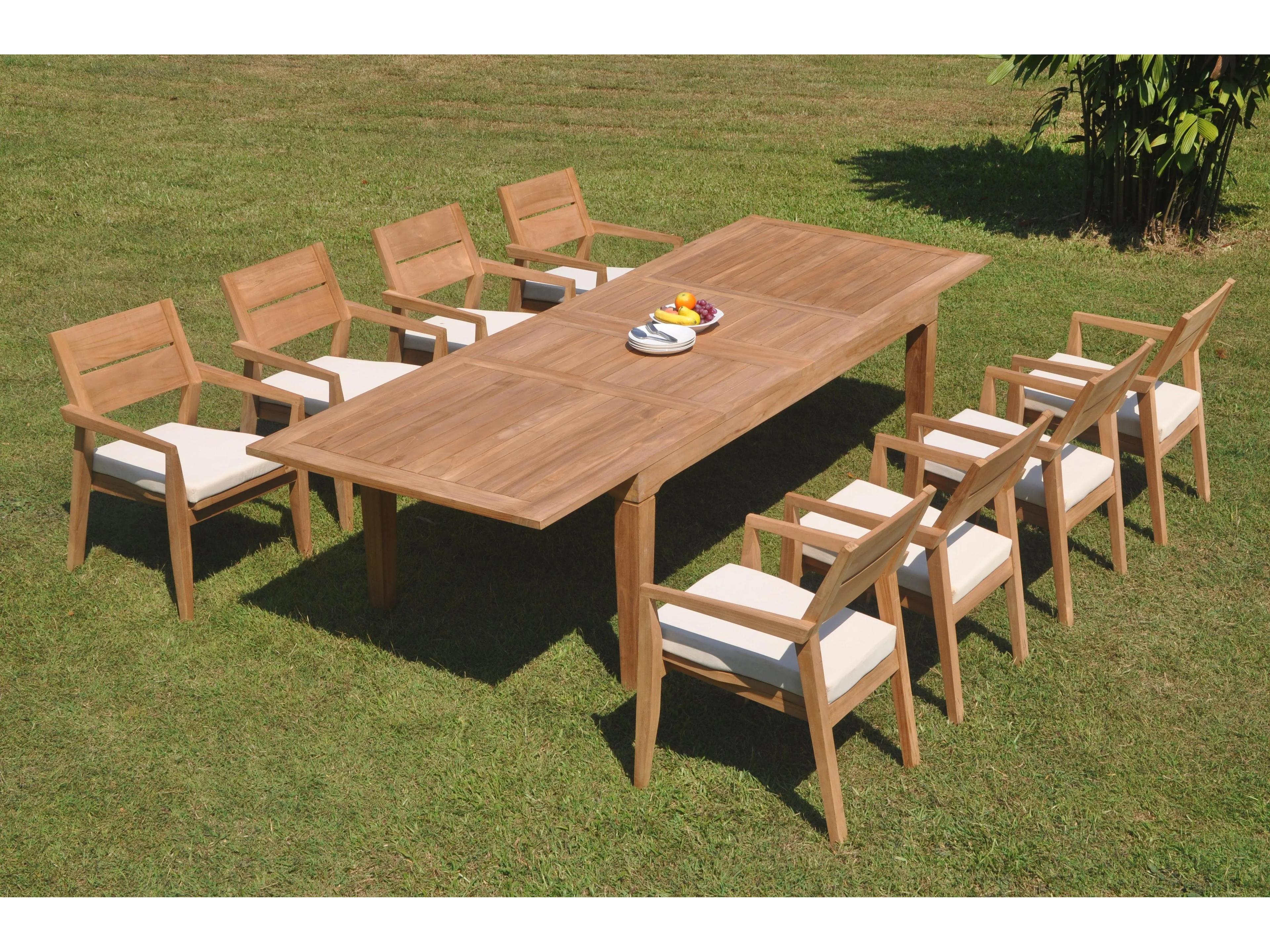 Teak Smith 9 Pieces 122" Rectangular Dining Set