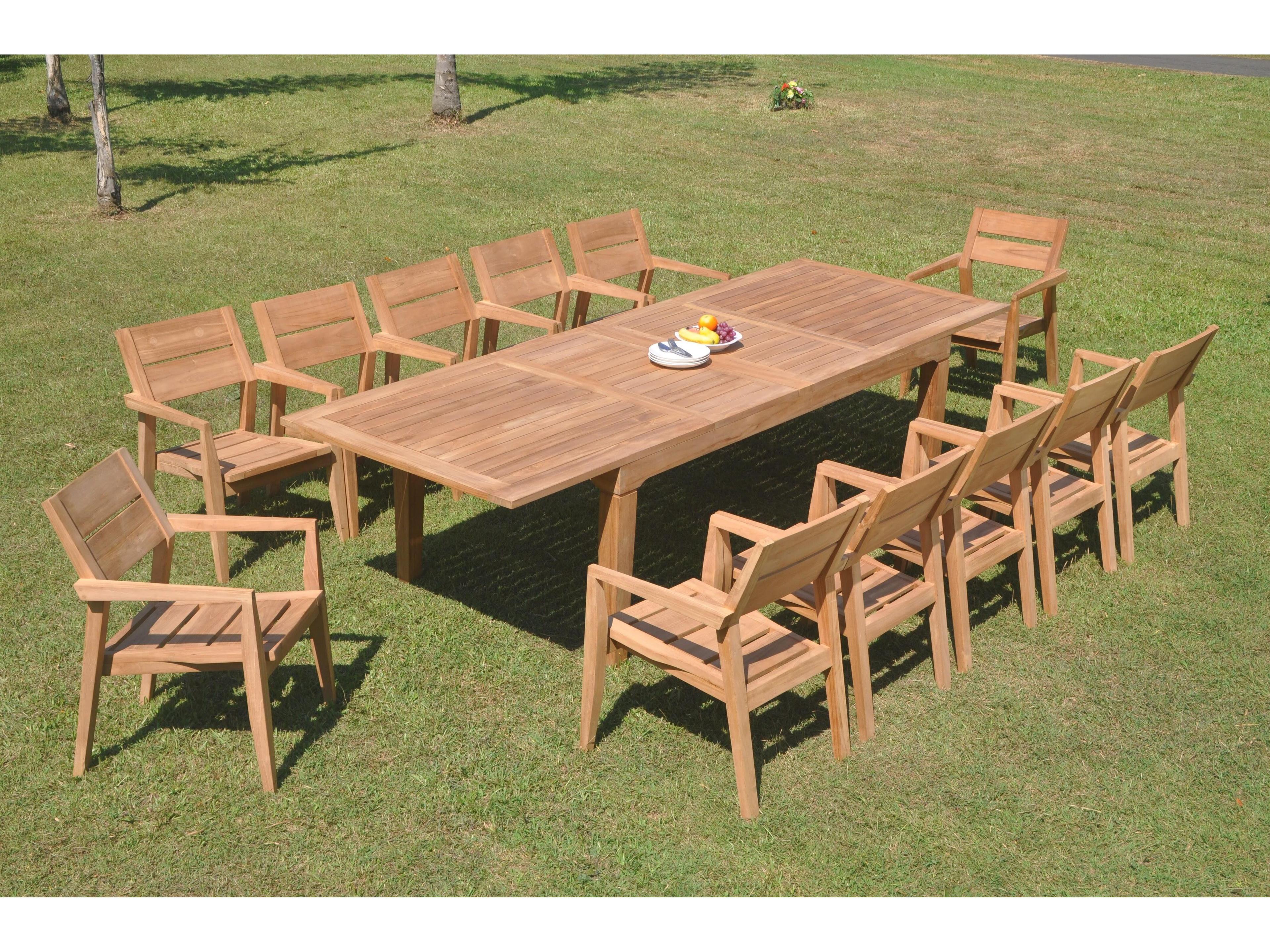 Teak Smith 13 Pieces 122" Rectangular Dining Set