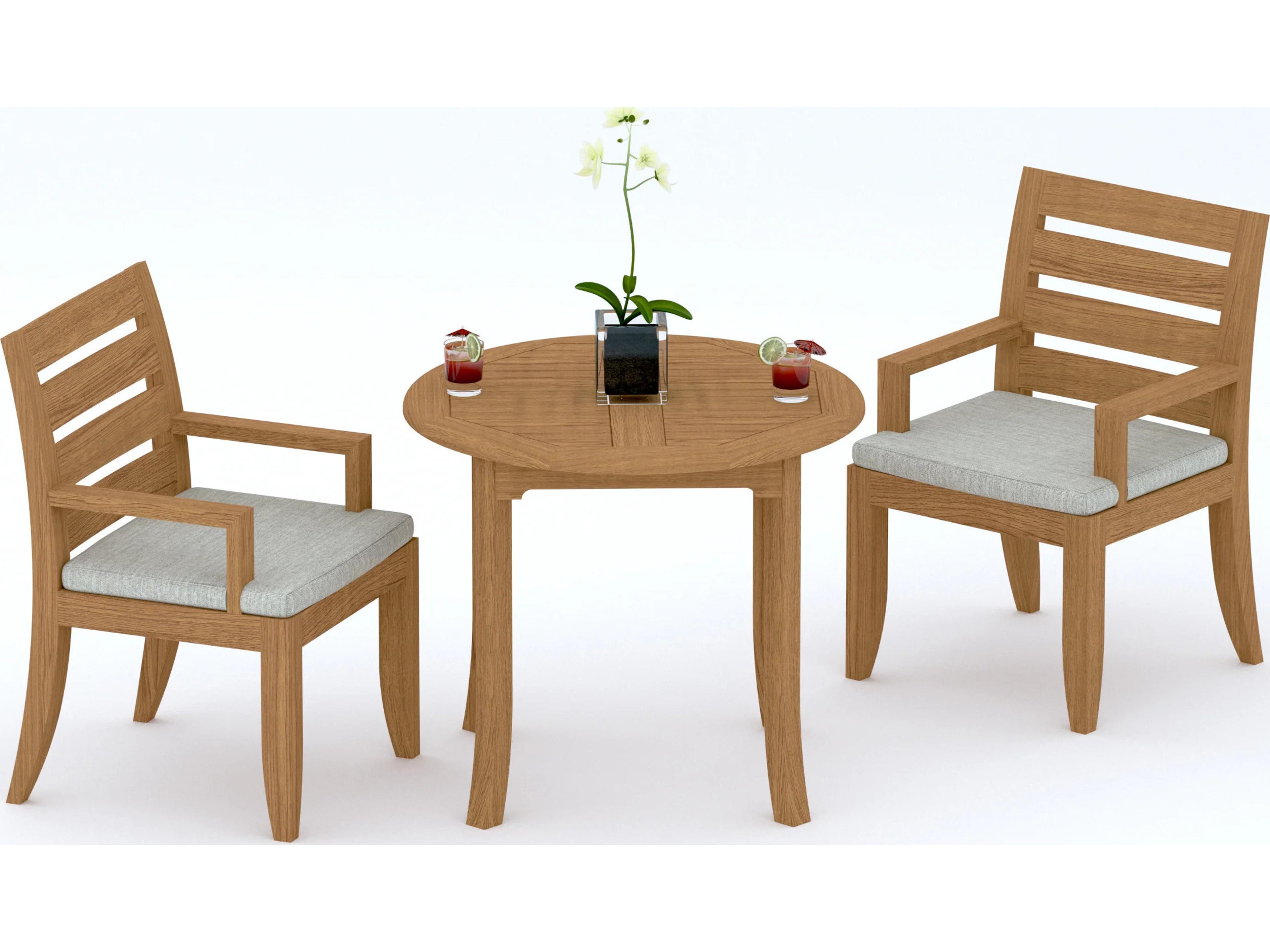 Teak Smith 3 Pieces 36" Round Dining Set
