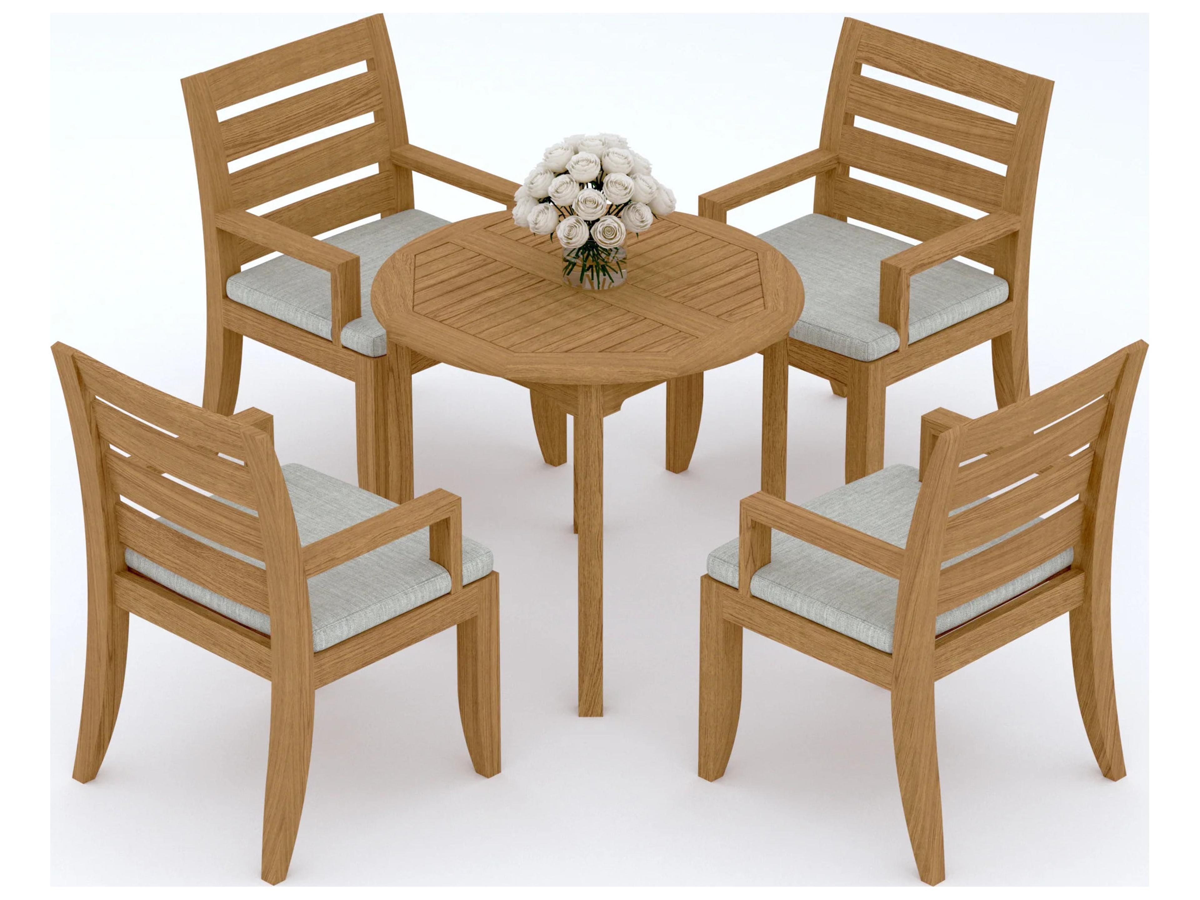 Teak Smith 5 Pieces 36" Round Dining Set