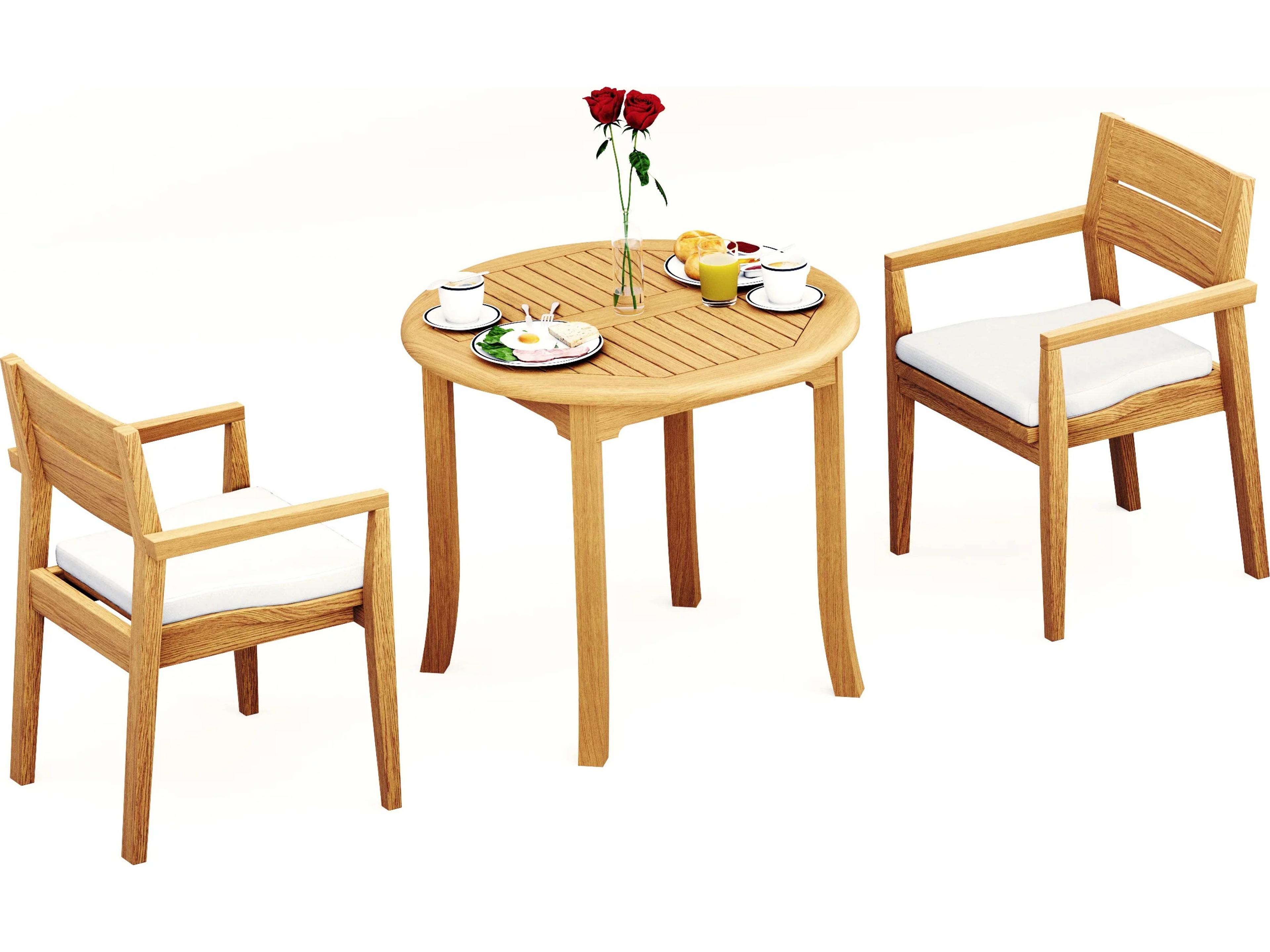 Teak Smith 3 Pieces 36" Round Dining Set