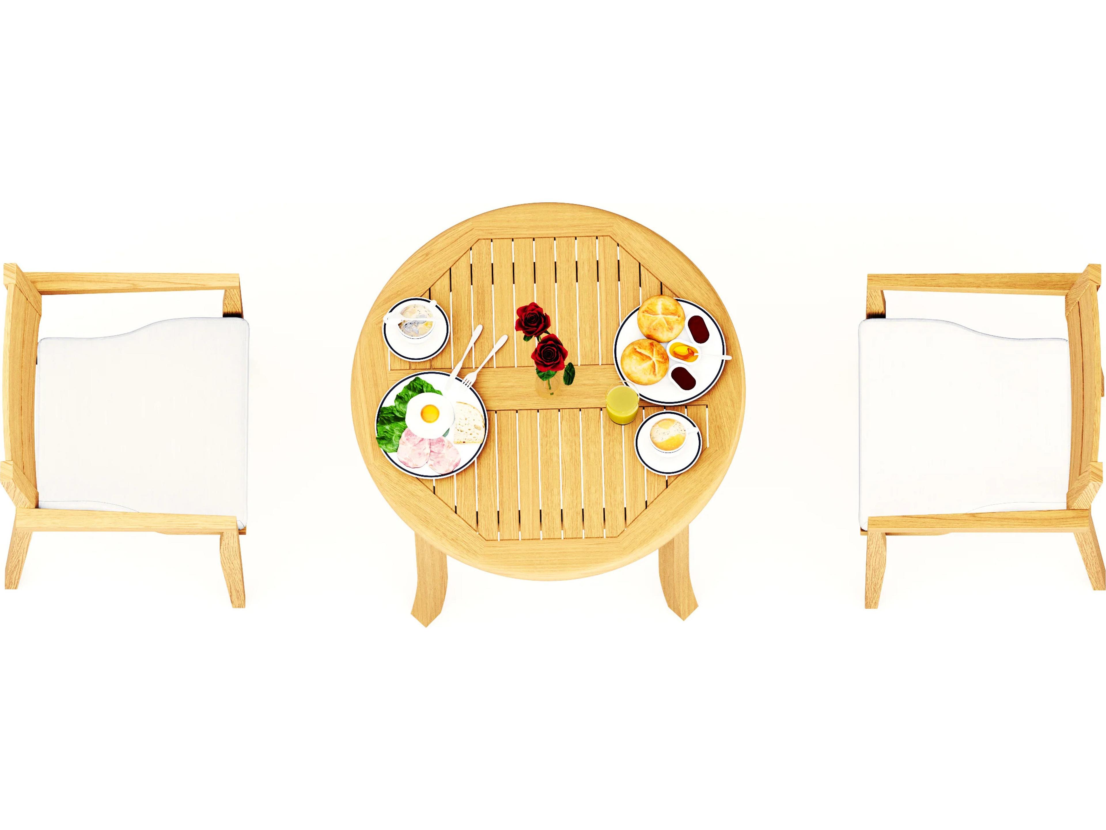 Teak Smith 3 Pieces 36" Round Dining Set