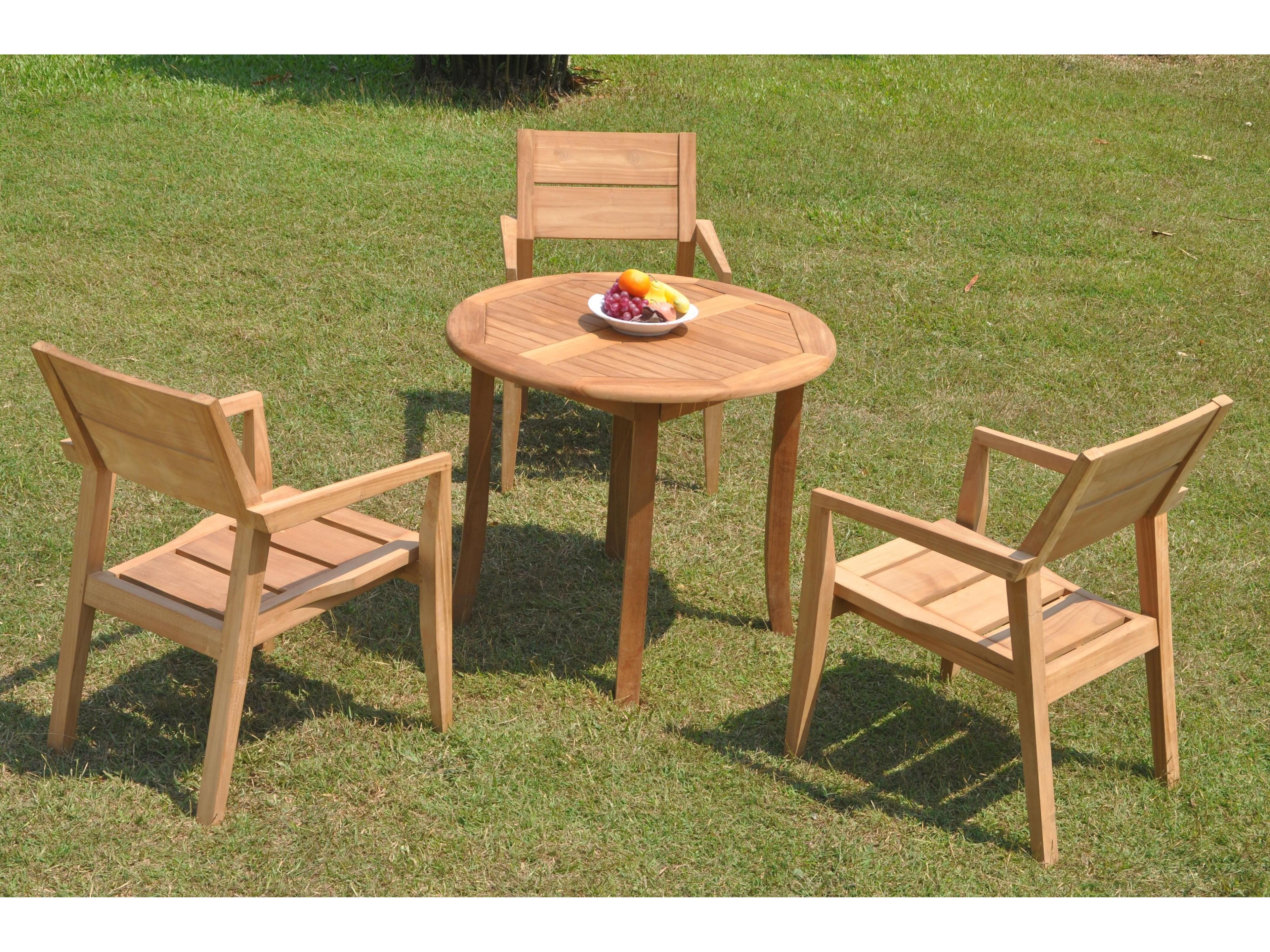 Teak Smith 4 Pieces 36" Round Dining Set