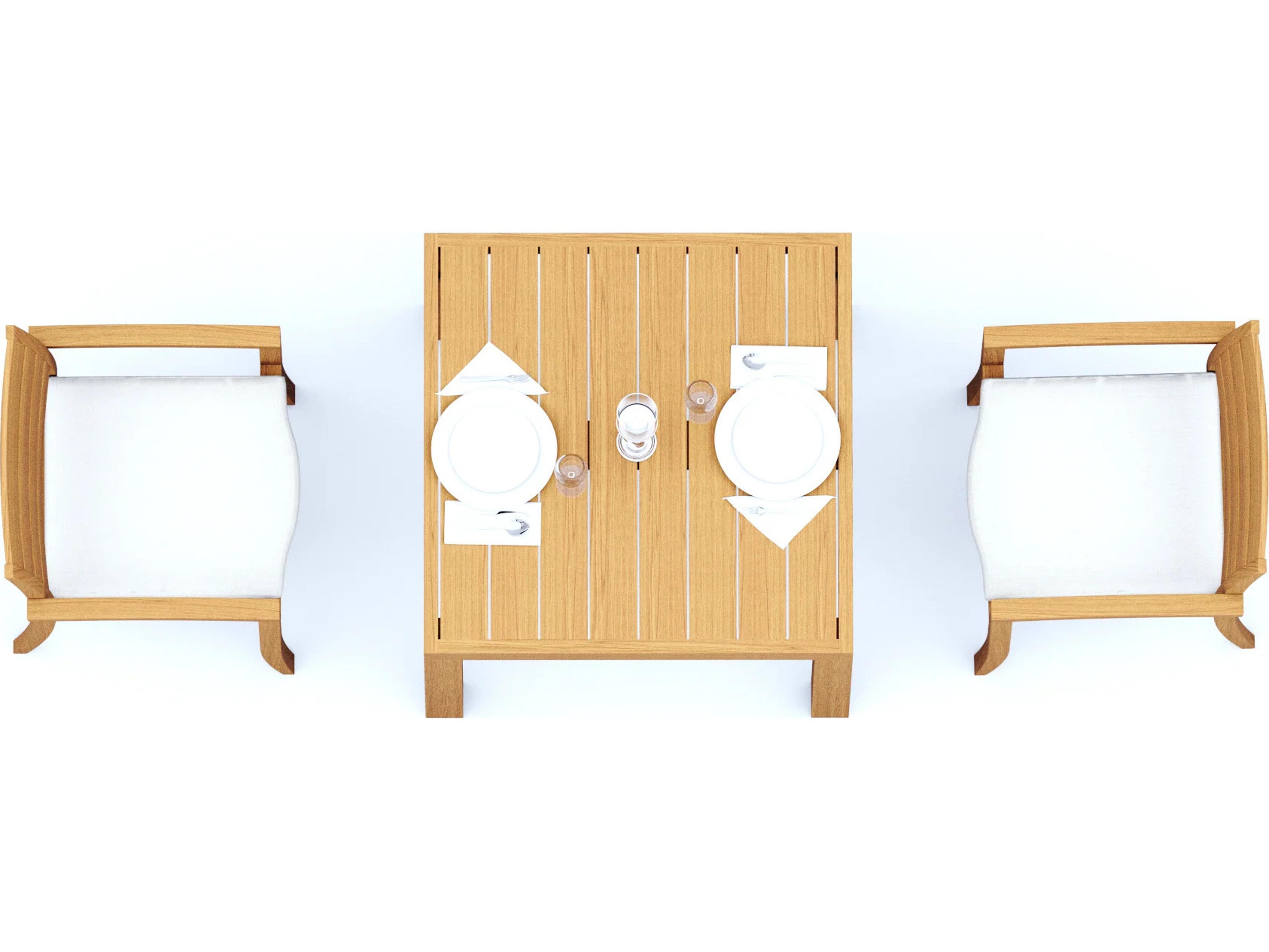 Teak Smith 3 Pieces 36" Square Dining Set