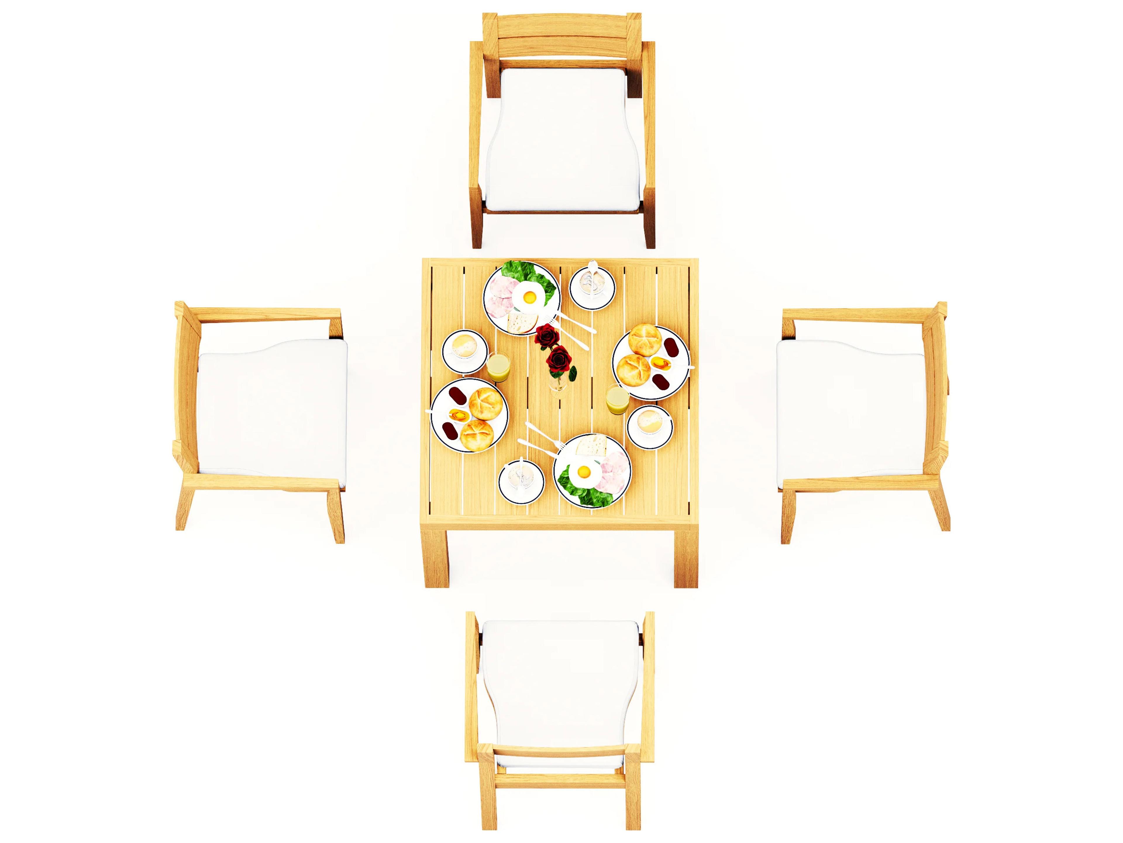 Teak Smith 5 Pieces 36" Square Dining Set