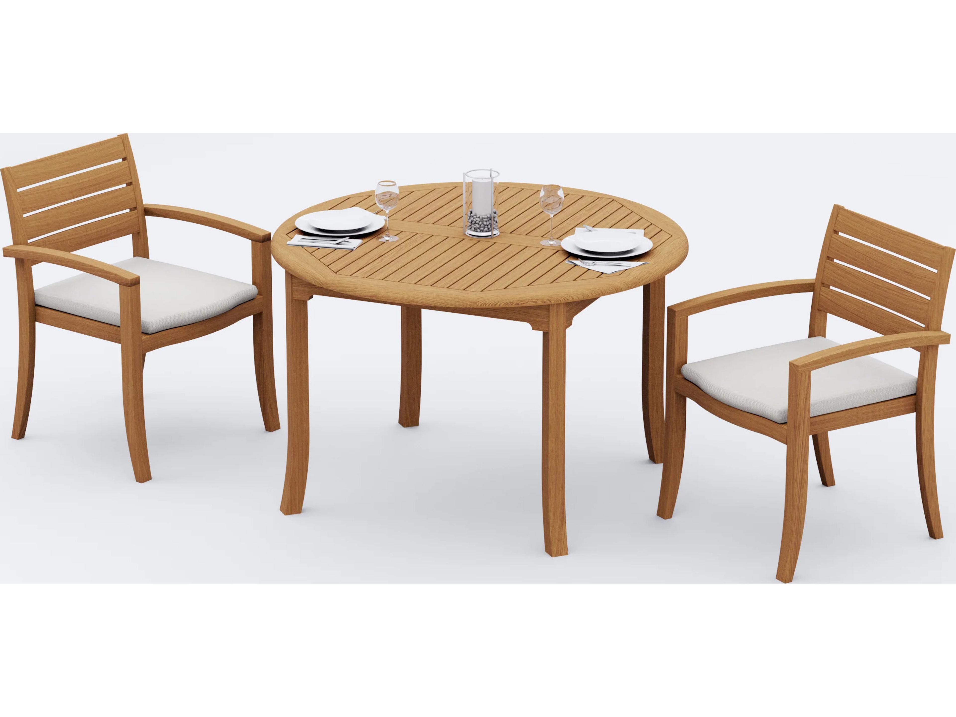 Teak Smith 2 Pieces 48" Round Fixed Dining Set