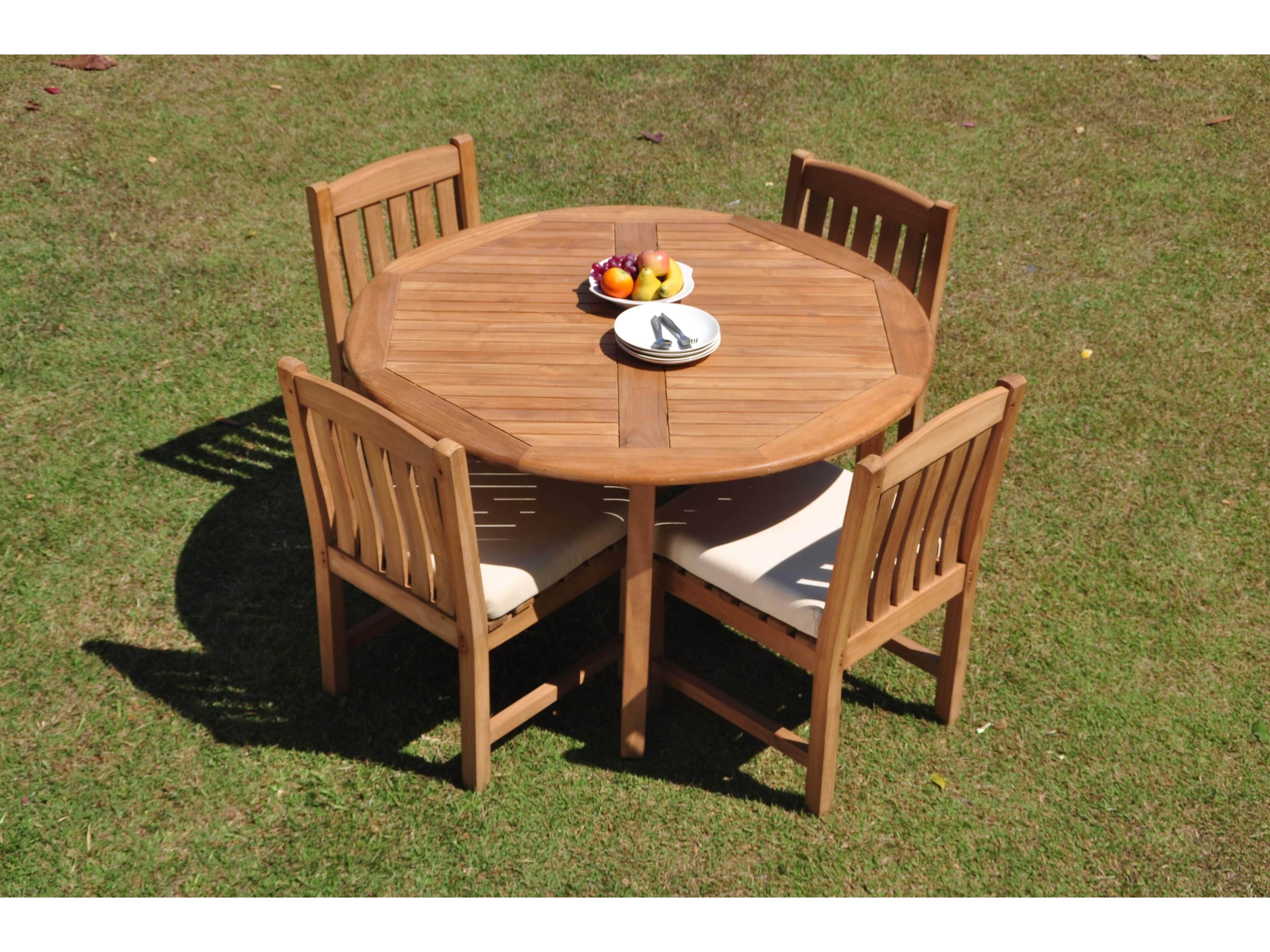 Teak Smith 5 Pieces 52" Round Dining Set