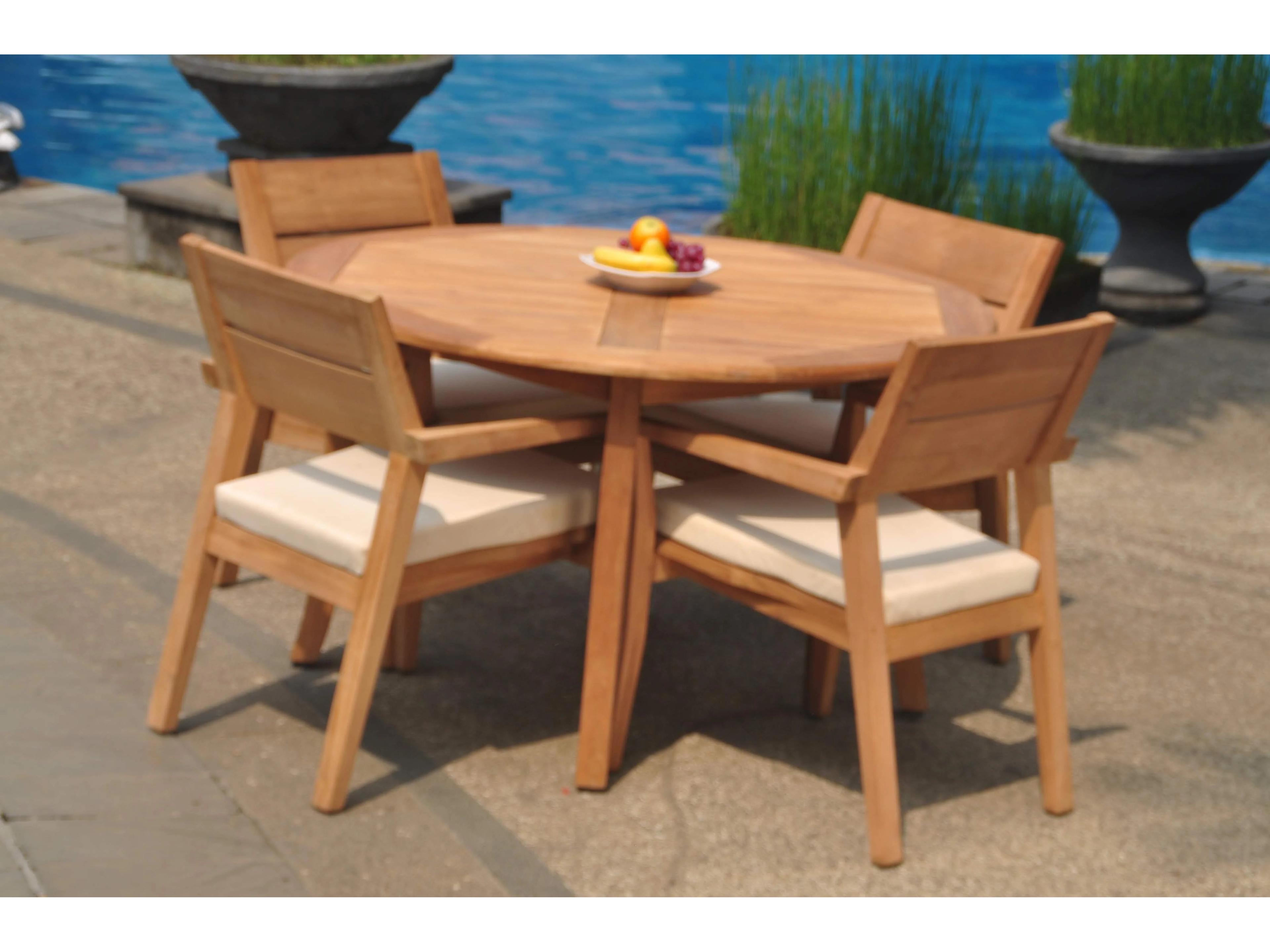 Teak Smith 5 Pieces 52" Round Dining Set