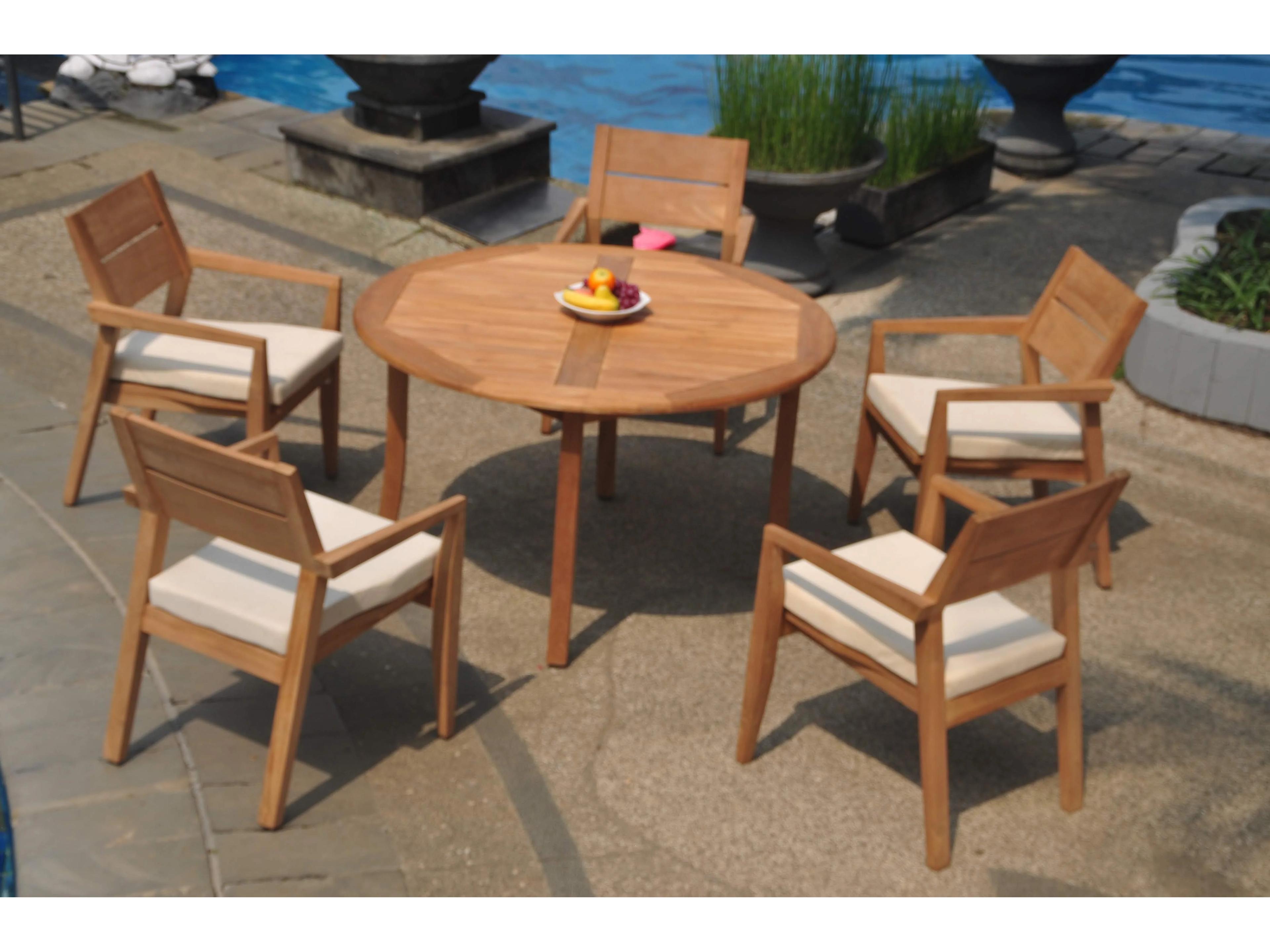 Teak Smith 6 Pieces 52" Round Dining Set