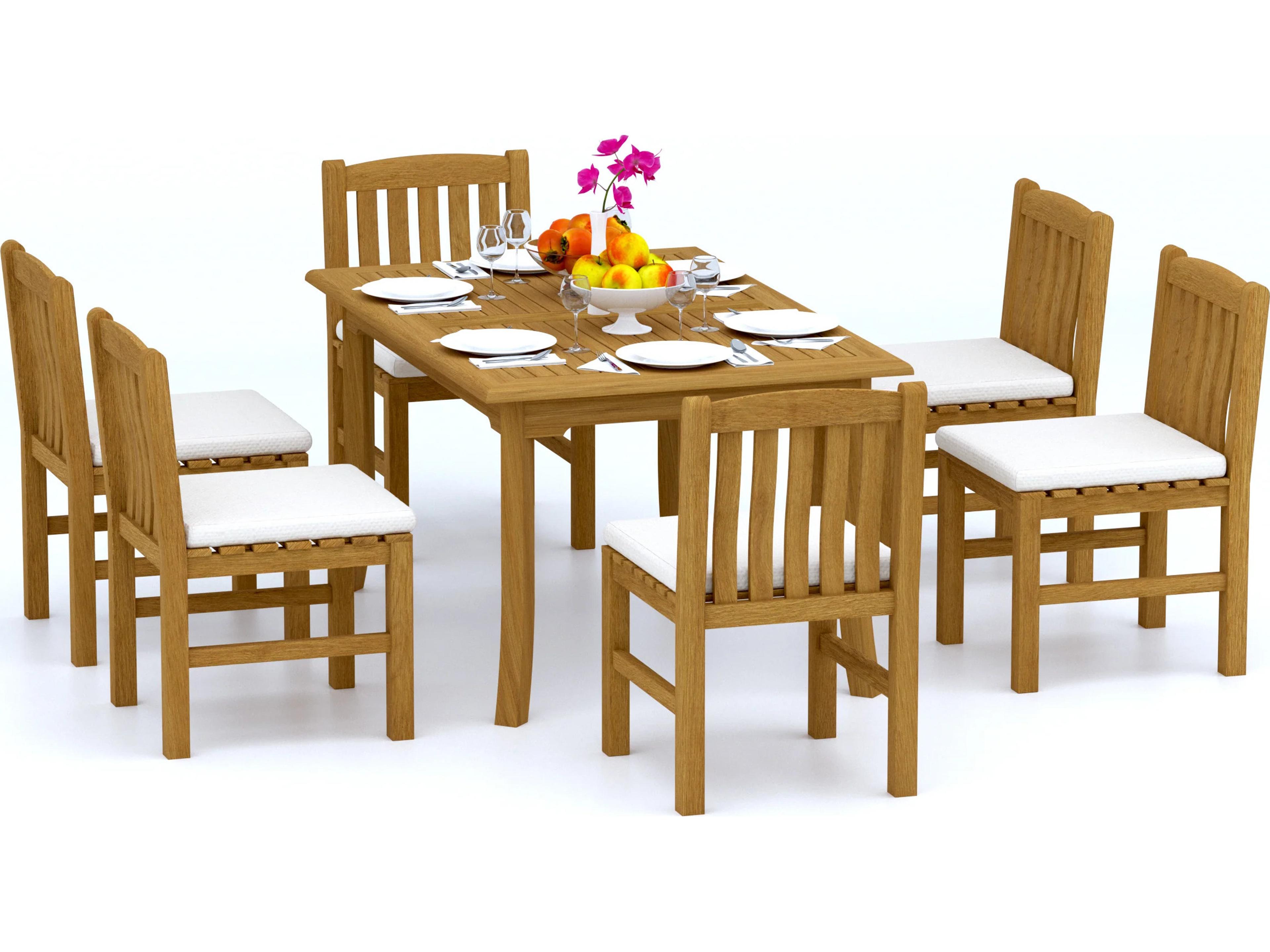 Teak Smith 7 Pieces 60" Rectangular Dining Set