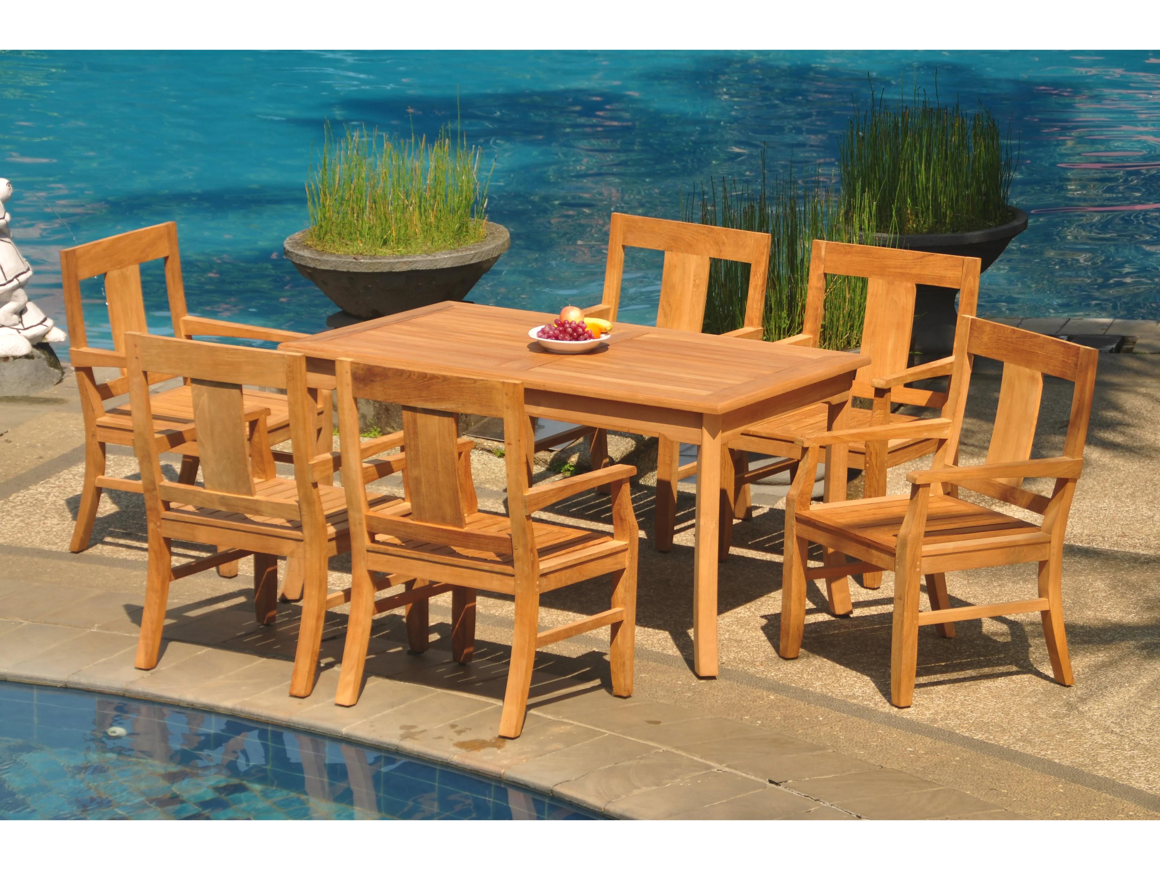 Teak Smith 7 Pieces 60" Rectangular Dining Set
