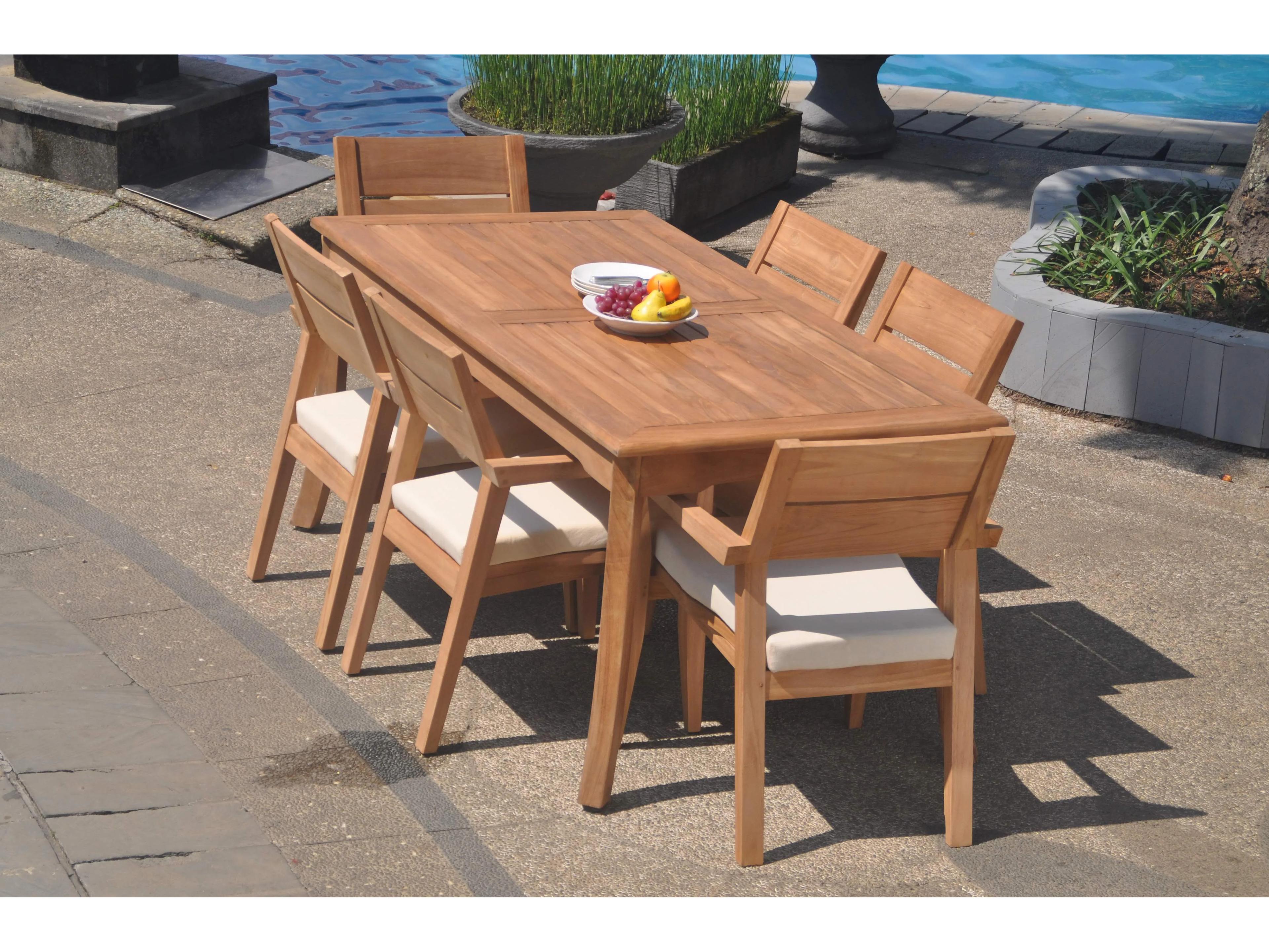 Teak Smith 7 Pieces 60" Rectangular Dining Set