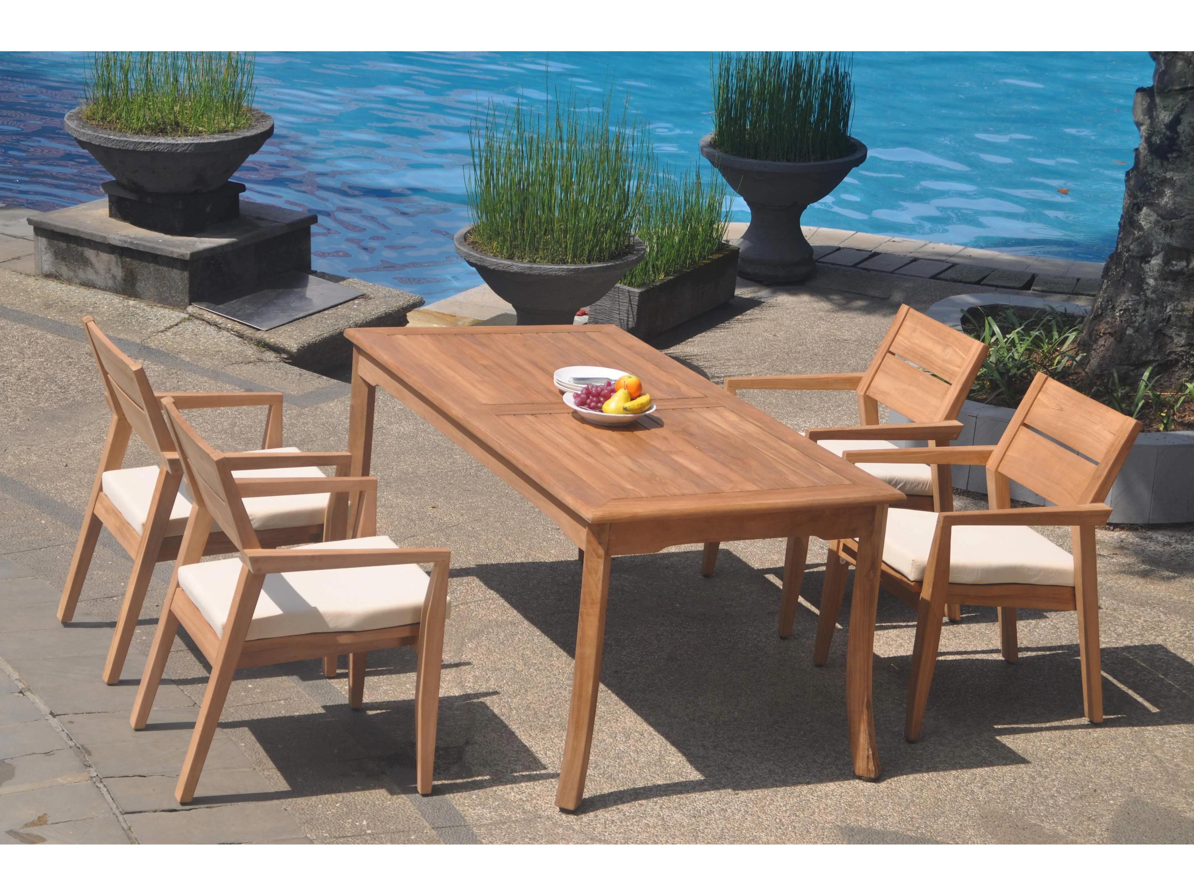 Teak Smith 5 Pieces 60" Rectangular Dining Set