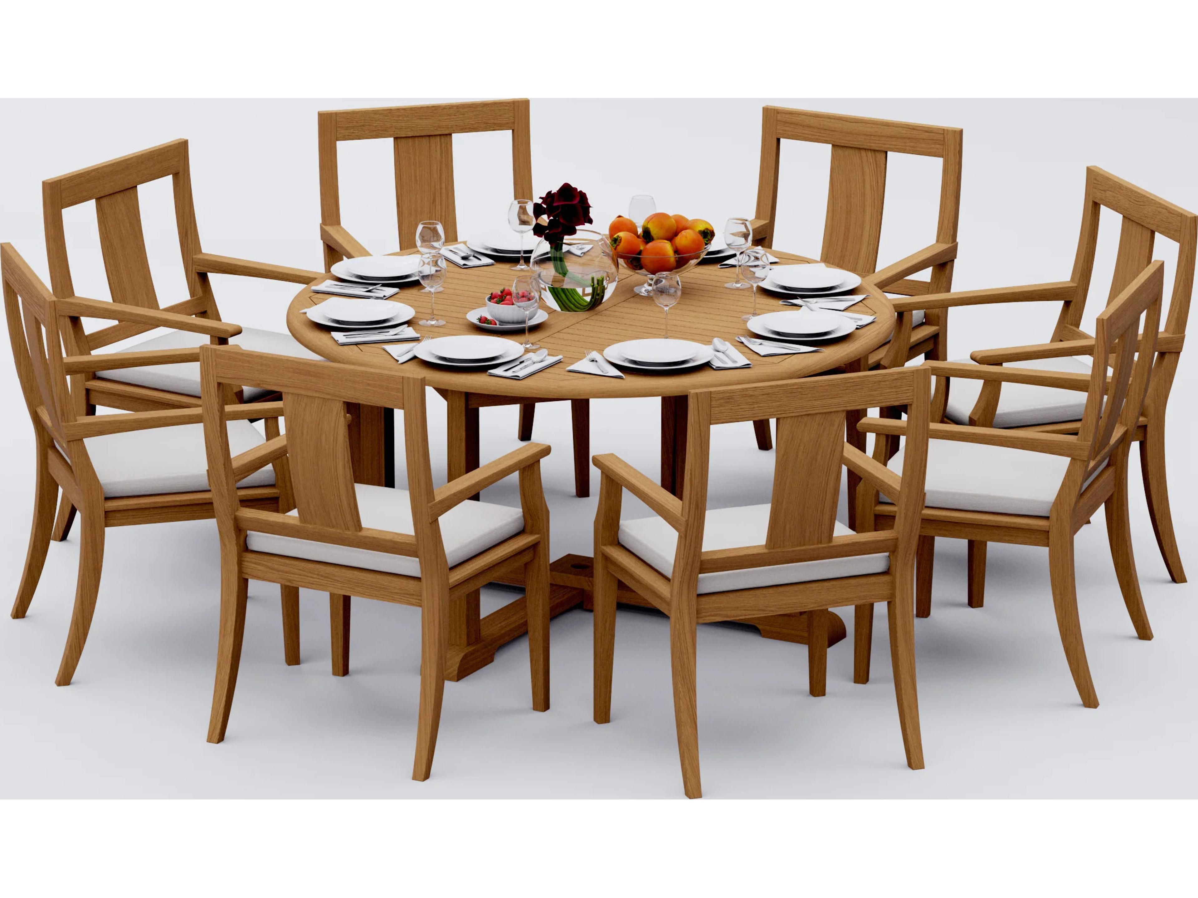 Teak Smith 9 Pieces 60" Round Dining Set