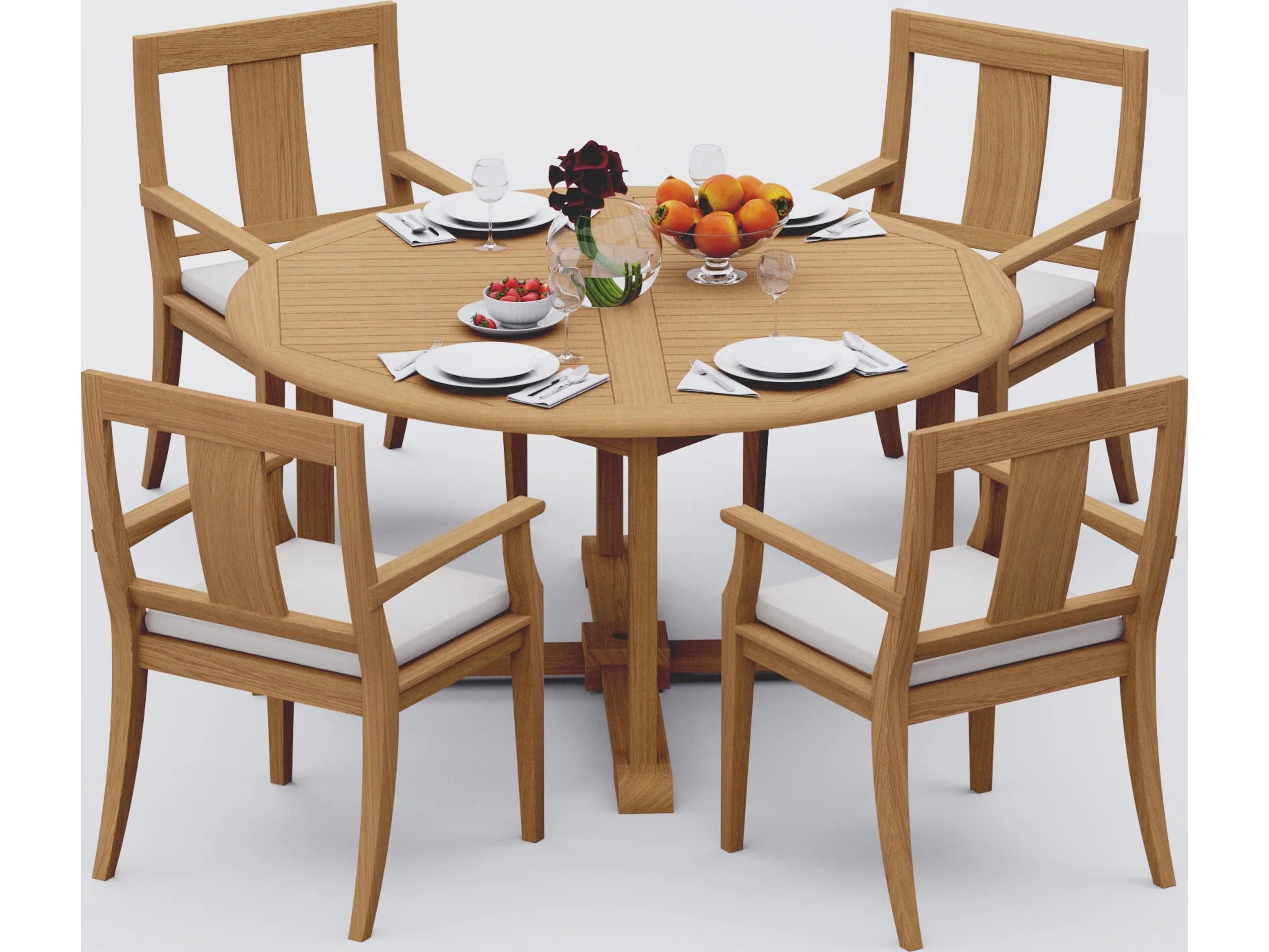 Teak Smith 5 Pieces 60" Round Dining Set