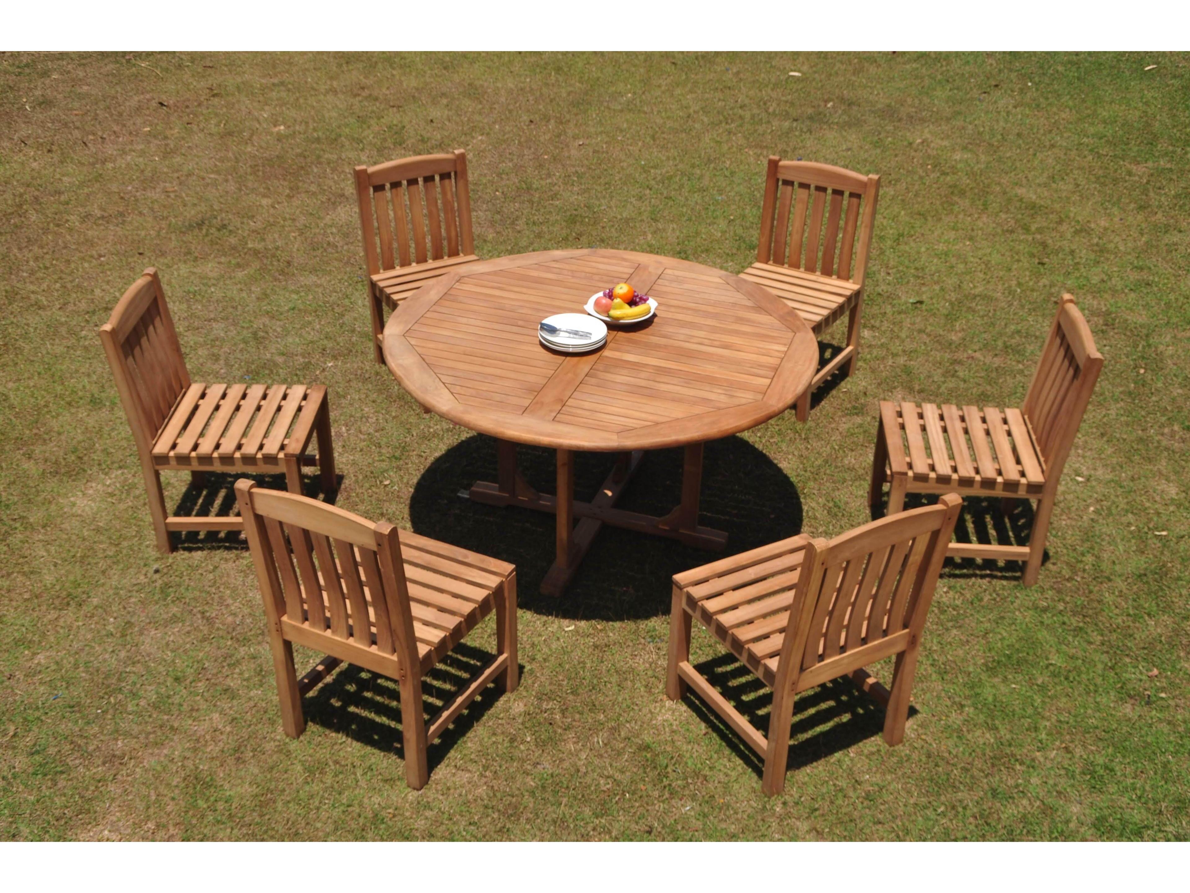 Teak Smith 7 Pieces 60" Round Dining Set
