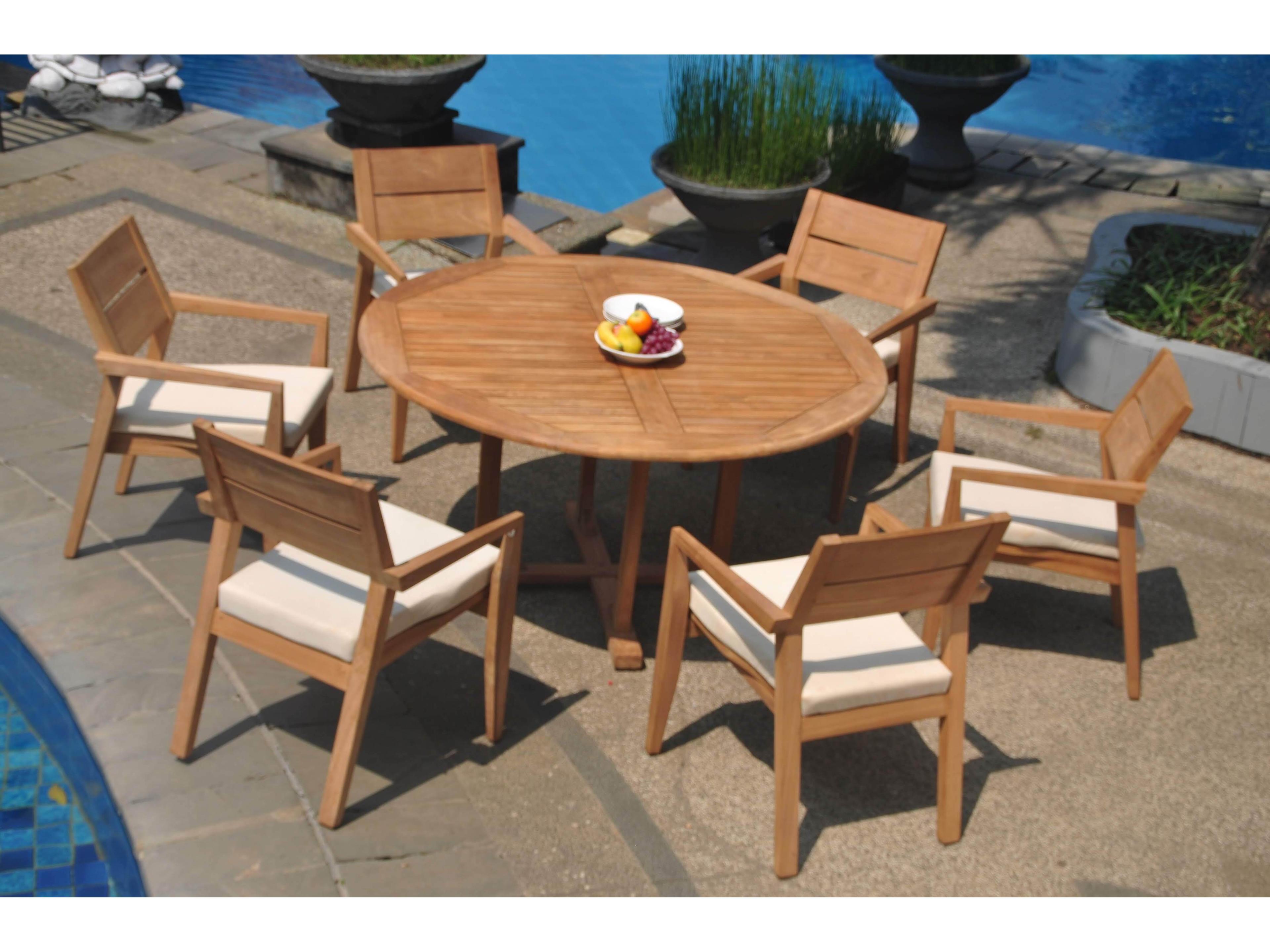 Teak Smith 7 Pieces 60" Round Dining  Set