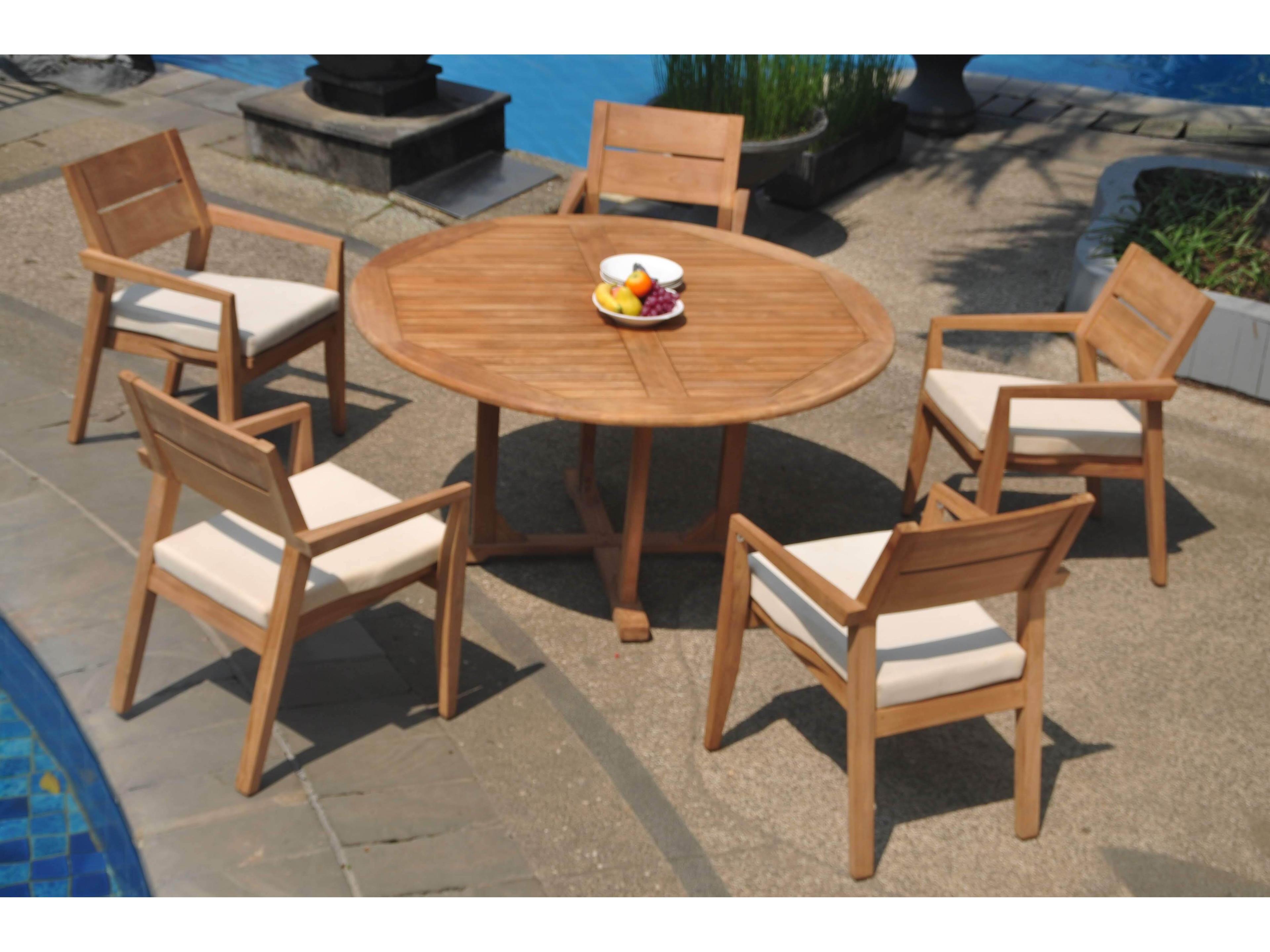 Teak Smith 6 Pieces 60" Round Dining  Set