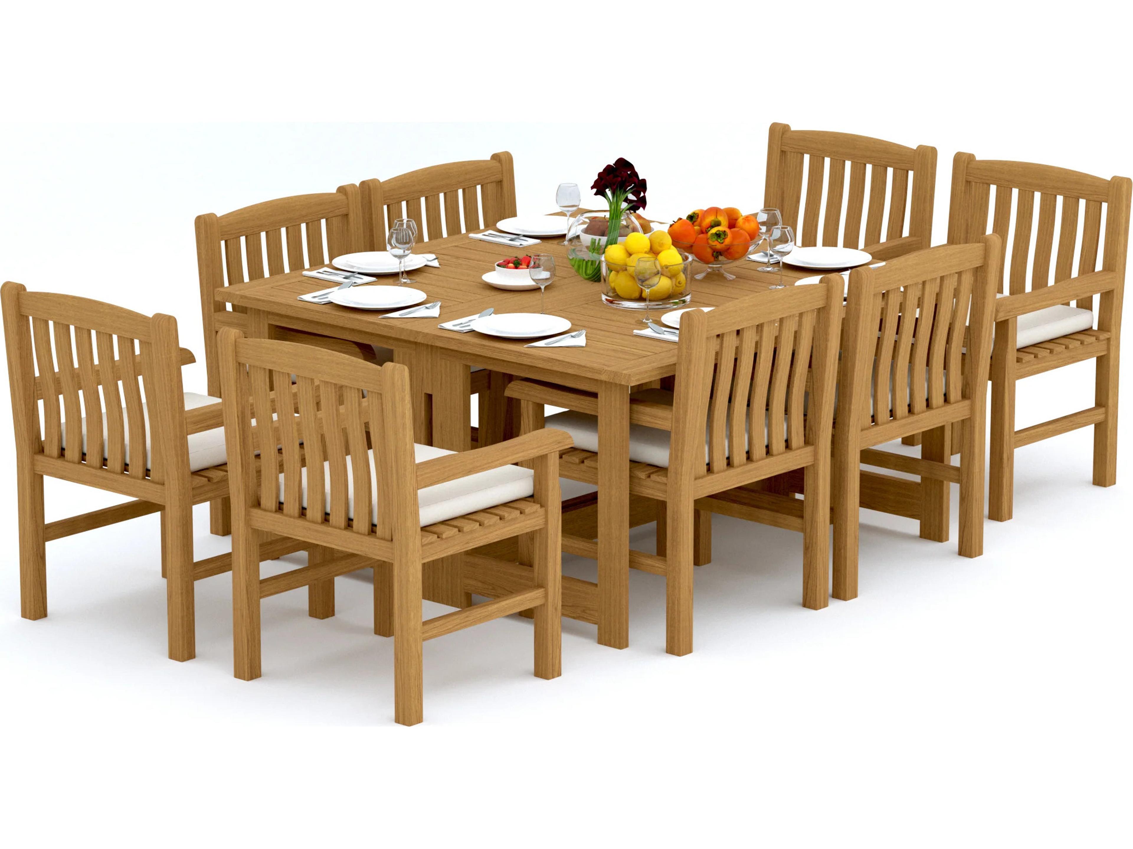 Teak Smith 9 Pieces 60" Square Butterfly Dining Set