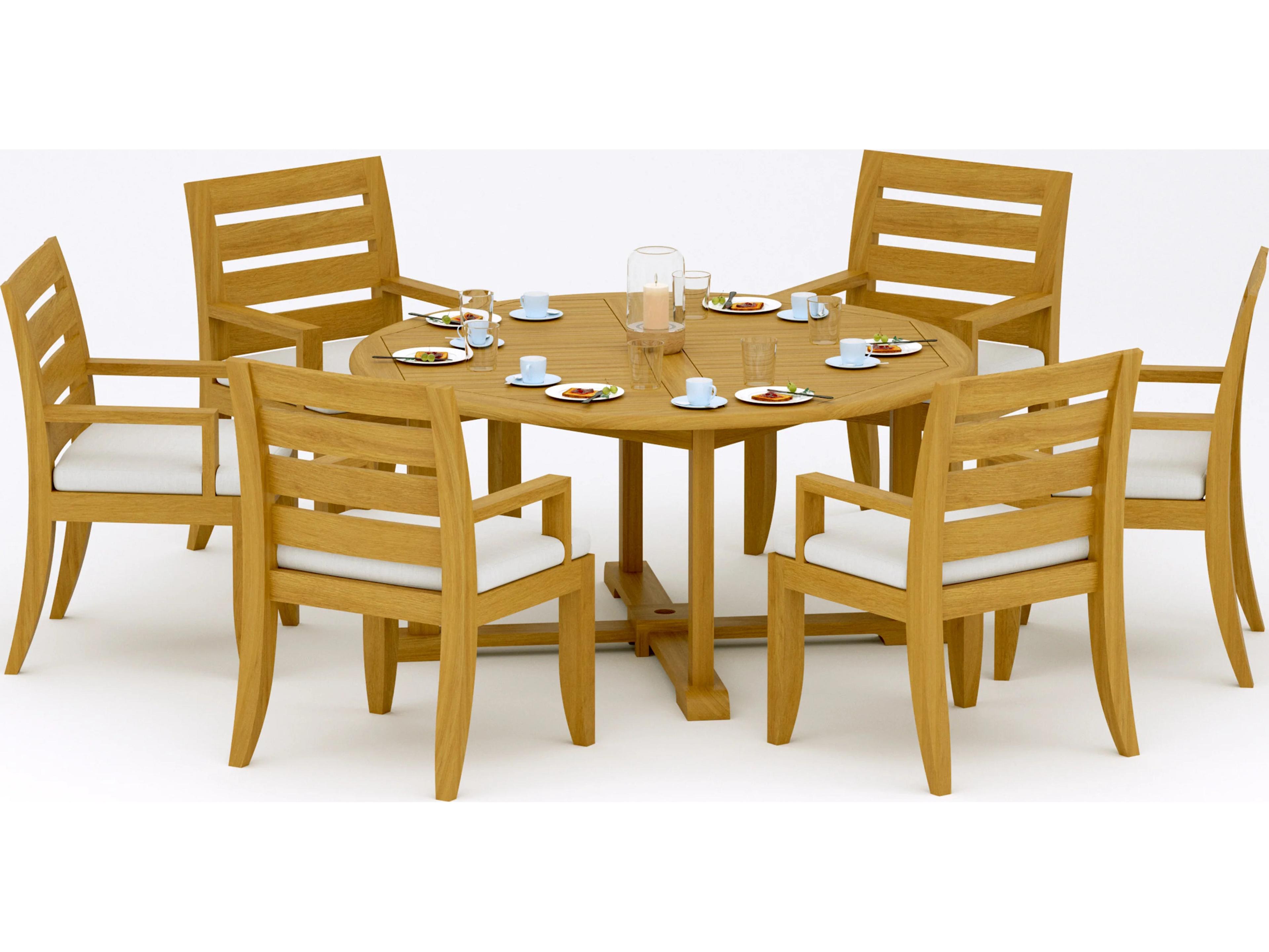 Teak Smith 7 Pieces 61" Round Dining Set