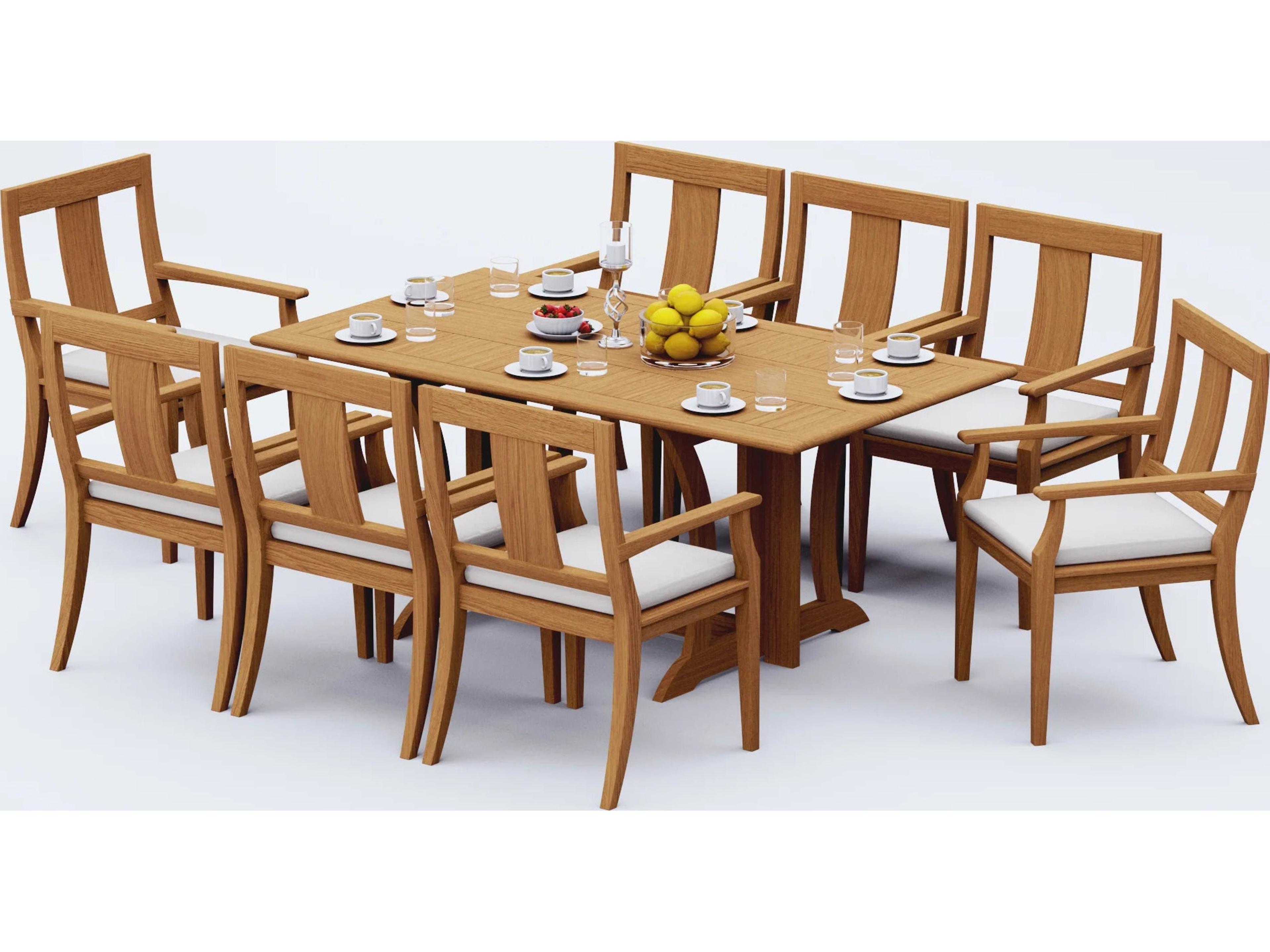 Teak Smith 9 Pieces Warwick 69" Rectangular Dining Set