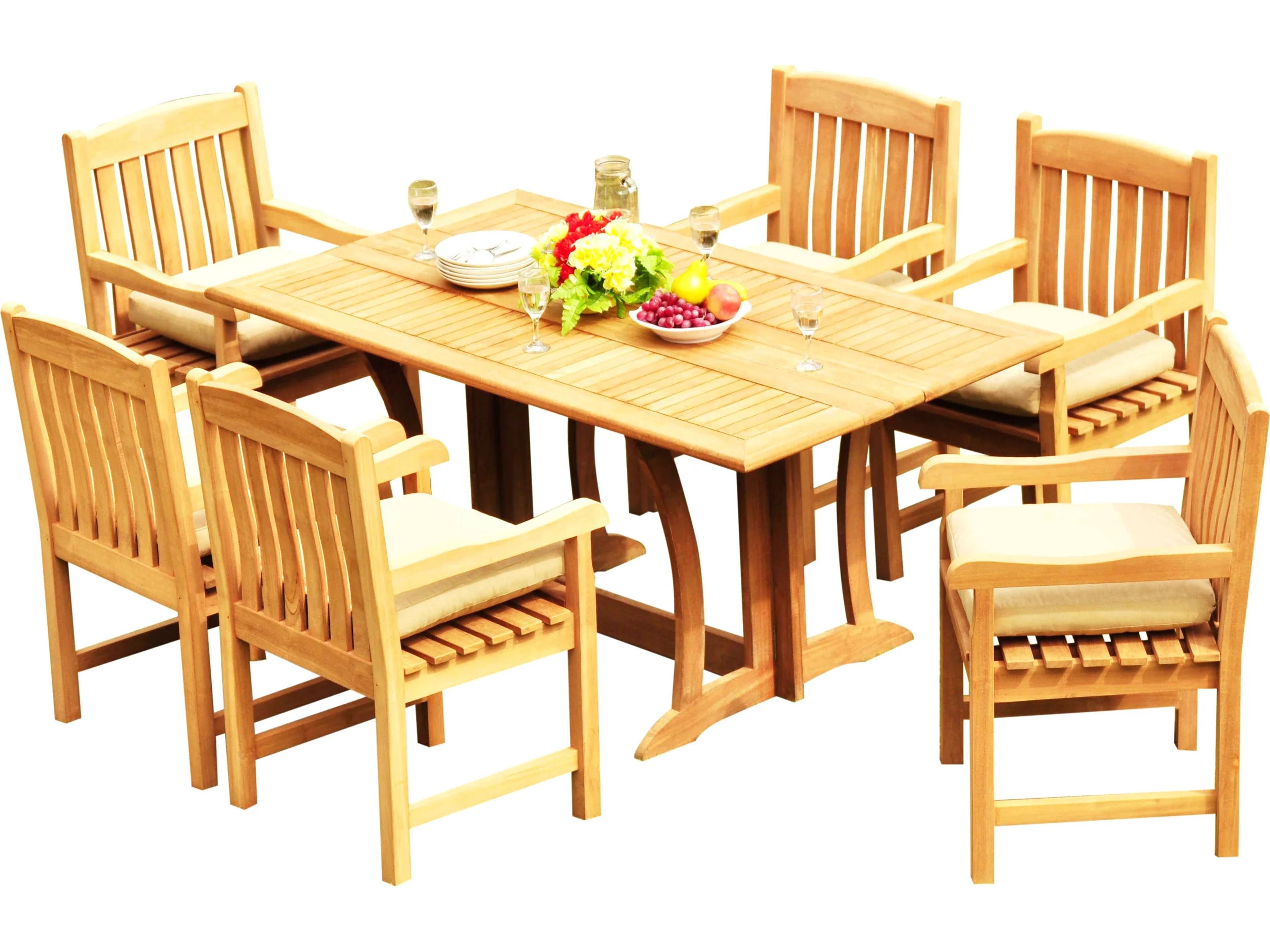 Teak Smith 7 Pieces Warwick 69" Rectangular Dining Set