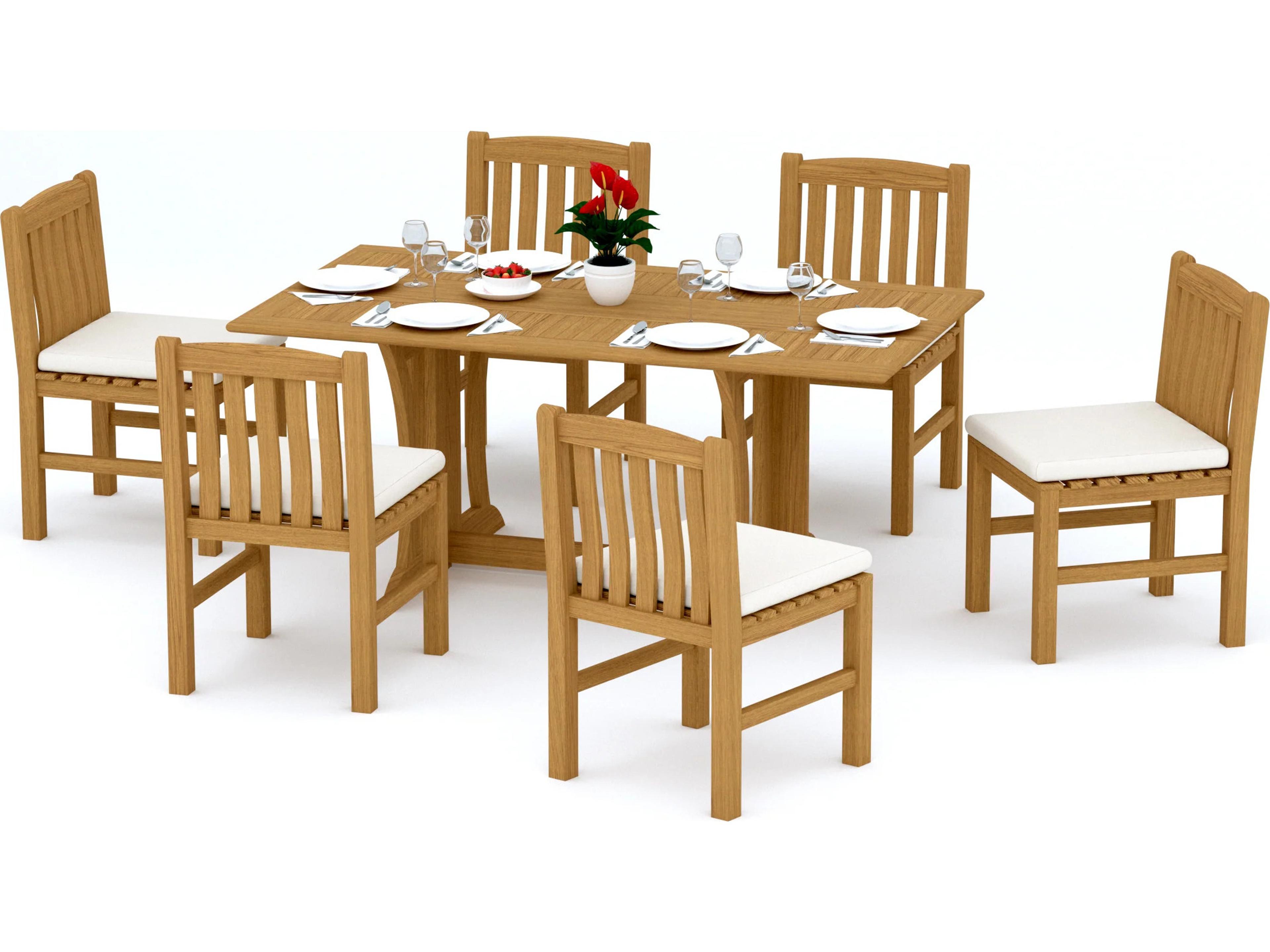Teak Smith 7 Pieces Warwick 69" Rectangular Dining Set