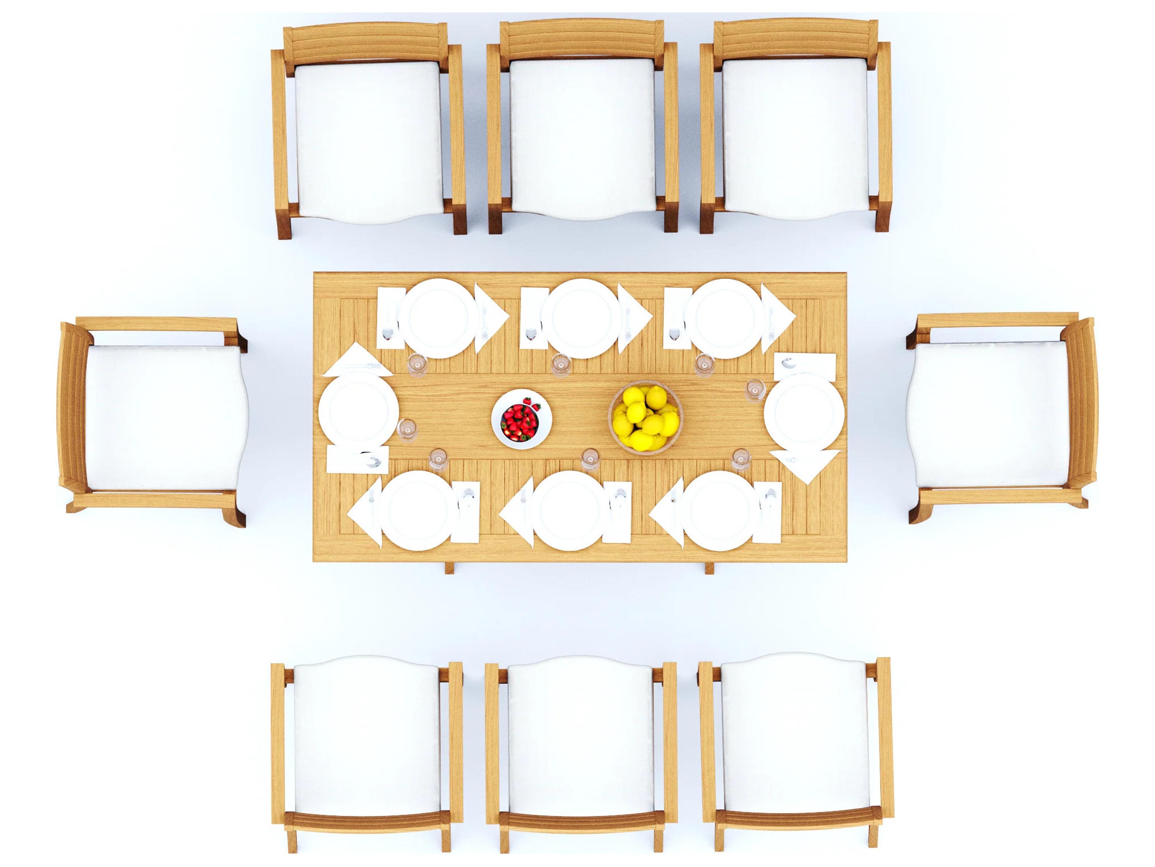 Teak Smith 9 Pieces Warwick 69" Rectangular Dining Set