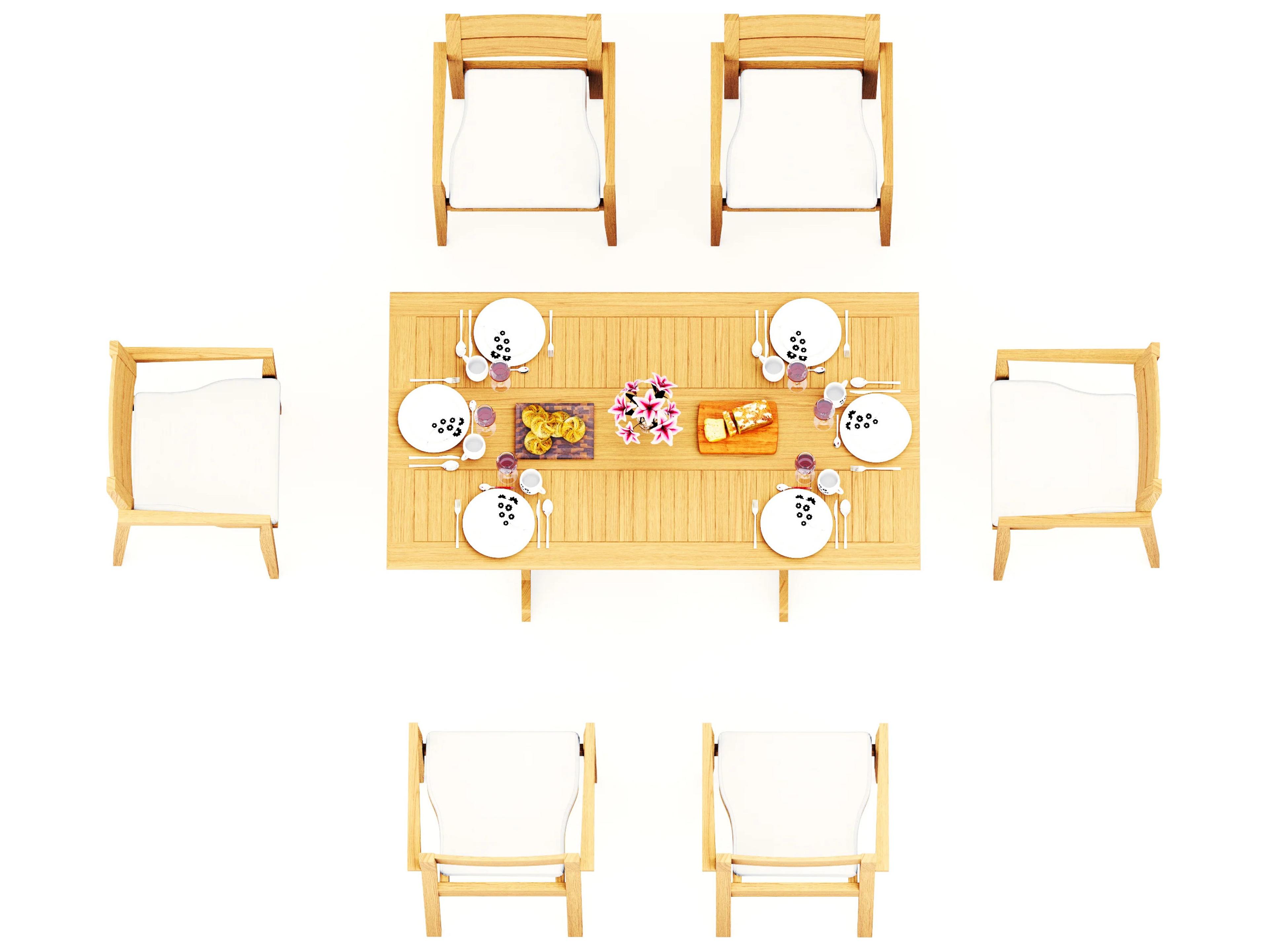 Teak Smith 7 Pieces Warwick 69" Rectangular Dining Set