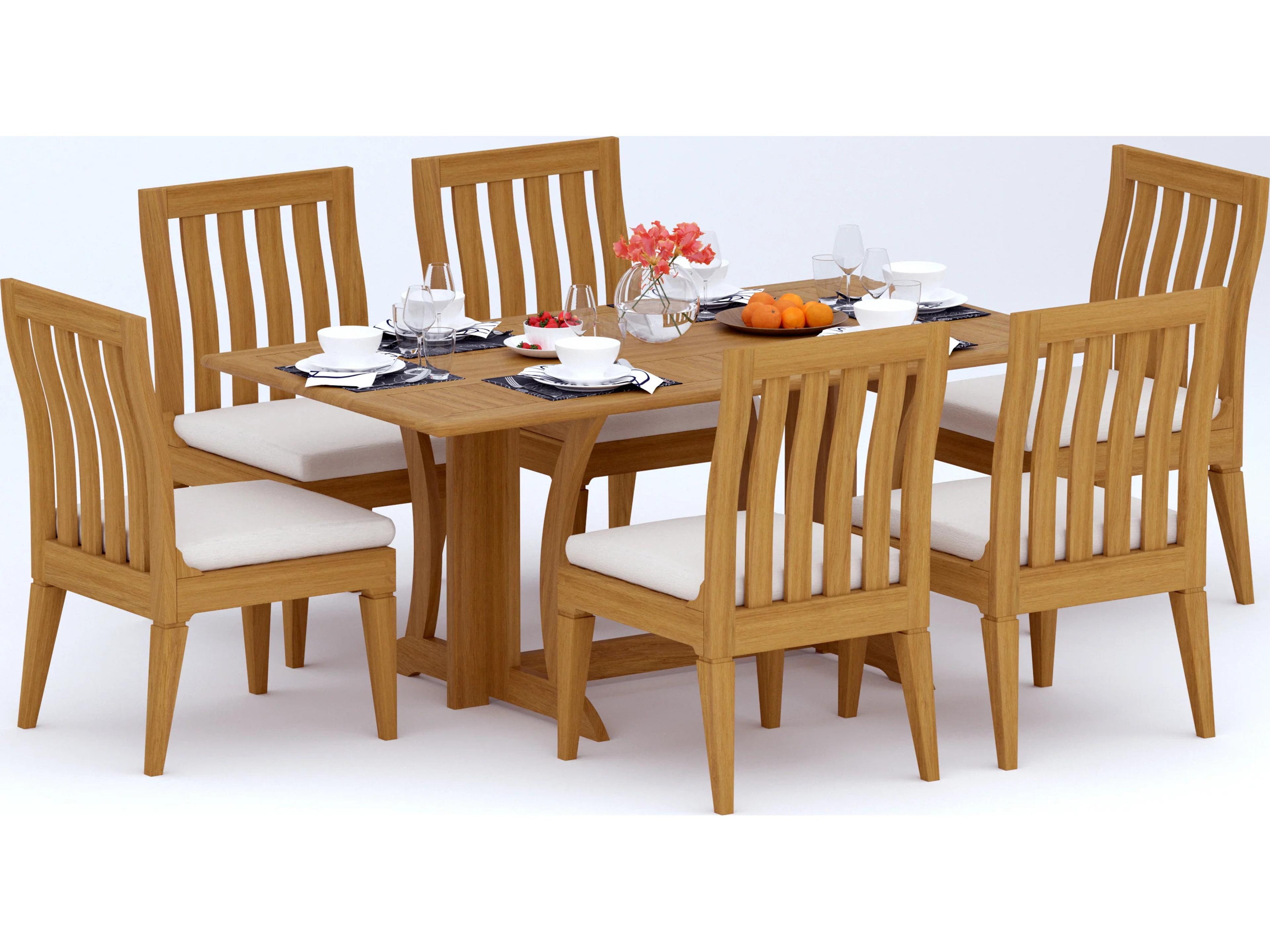 Teak Smith 7 Pieces Warwick 69" Rectangular Dining Set