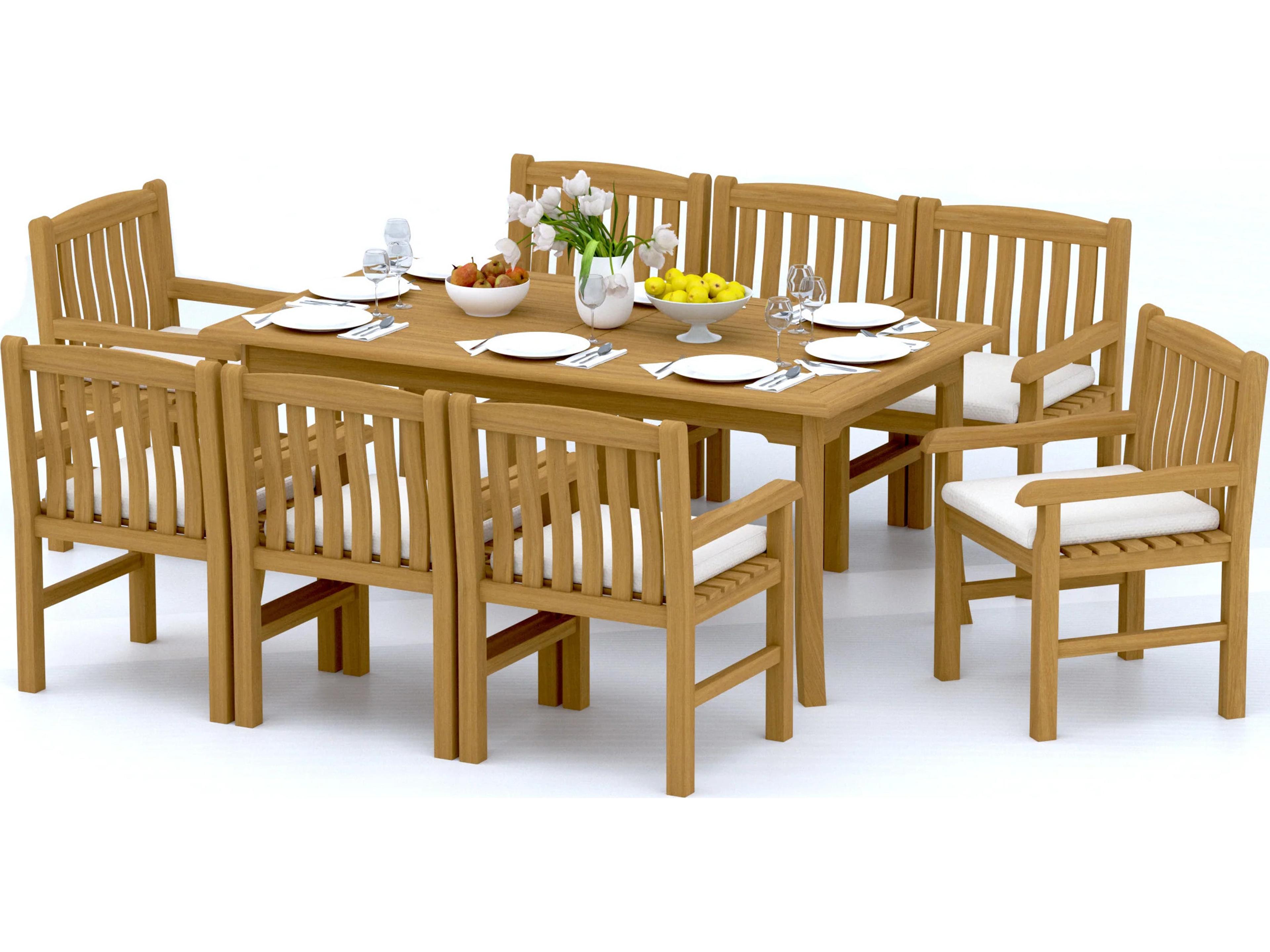 Teak Smith 9 Pieces 71" Rectangular Dining Set