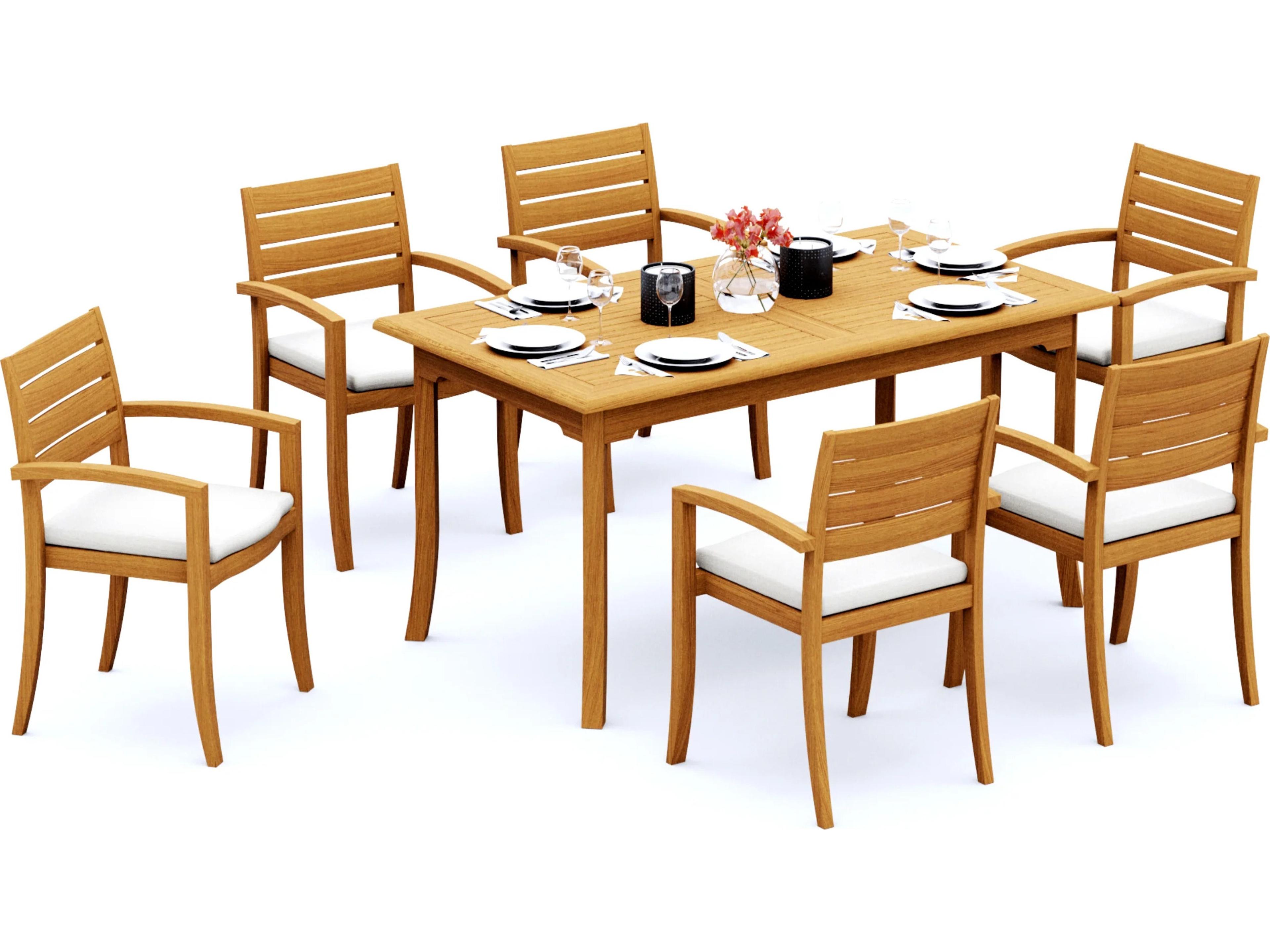Teak Smith 7 Pieces 71" Rectangular Dining Set