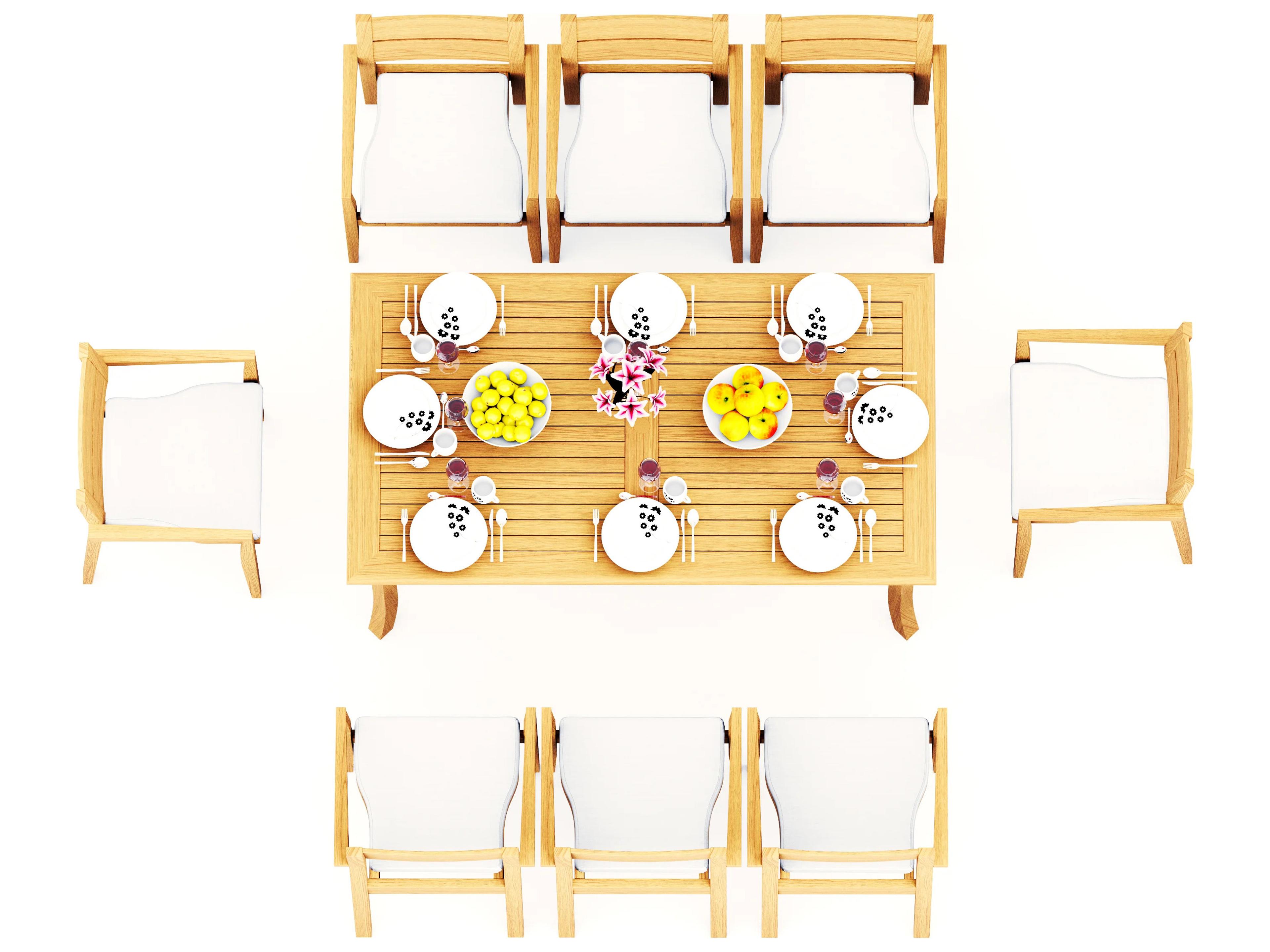 Teak Smith 9 Pieces 71" Rectangular Dining Set