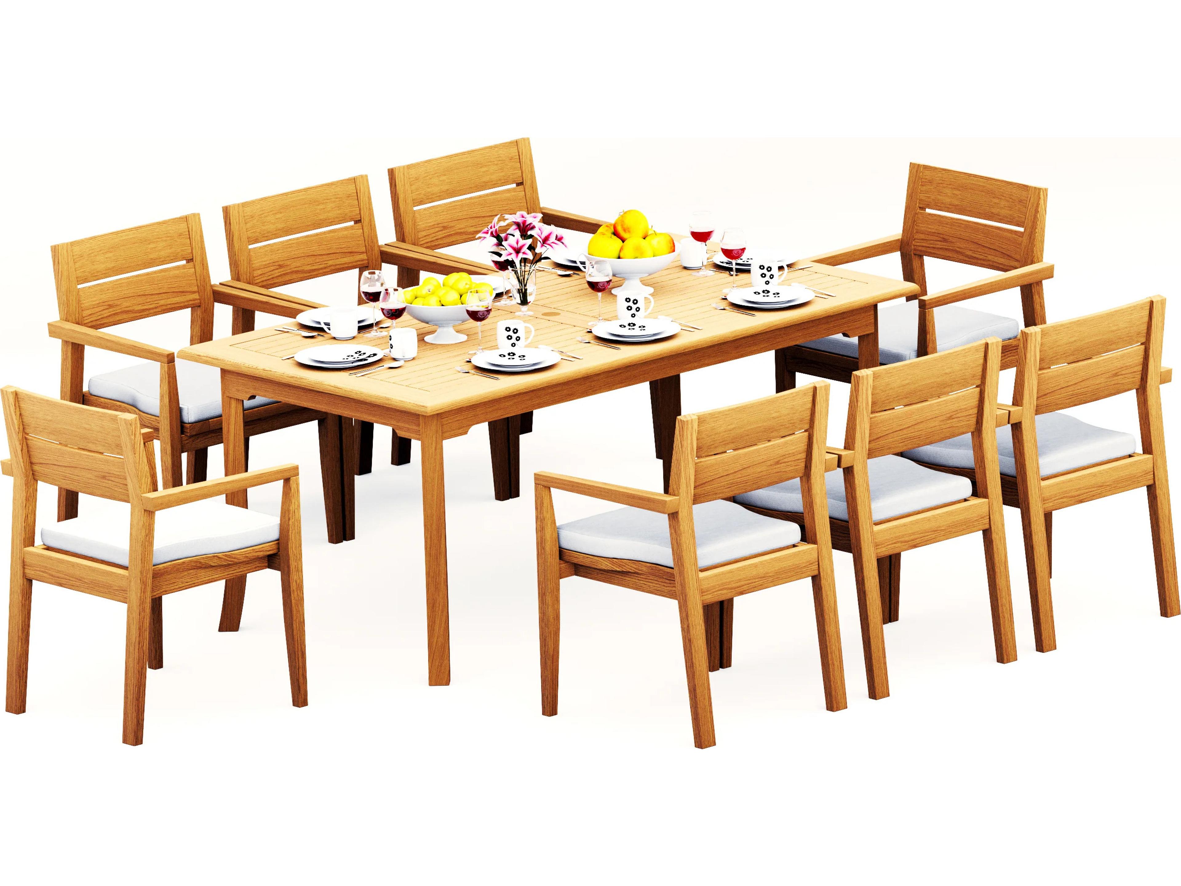 Teak Smith 9 Pieces 71" Rectangular Dining Set