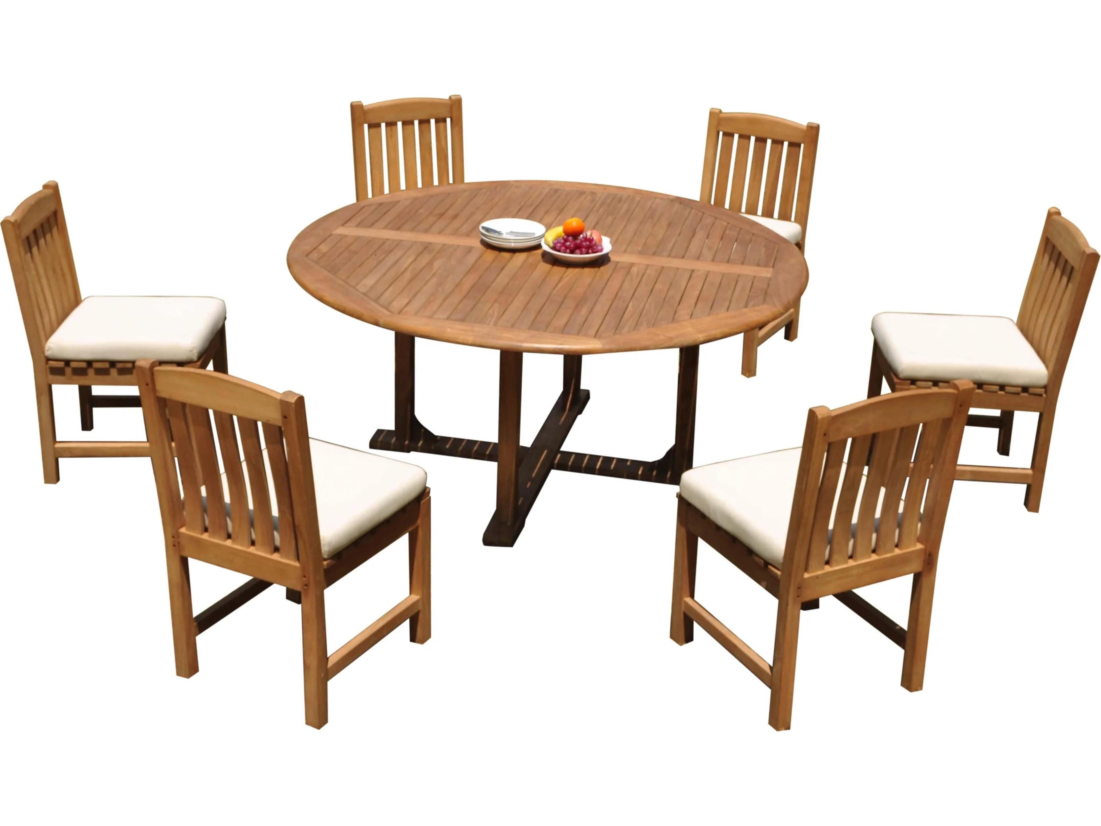 Teak Smith 7 Piece 72" Round Dining Set