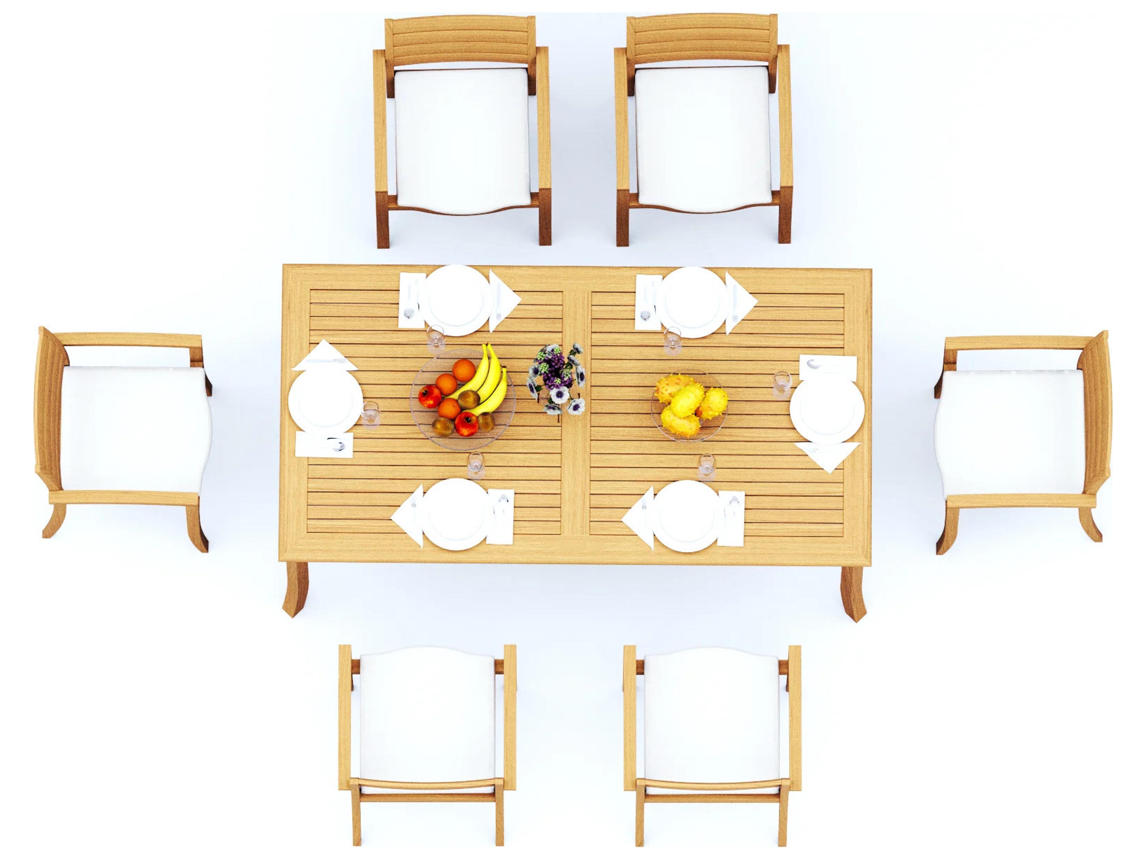 Teak Smith 7 Pieces 83" Rectangular Dining Set