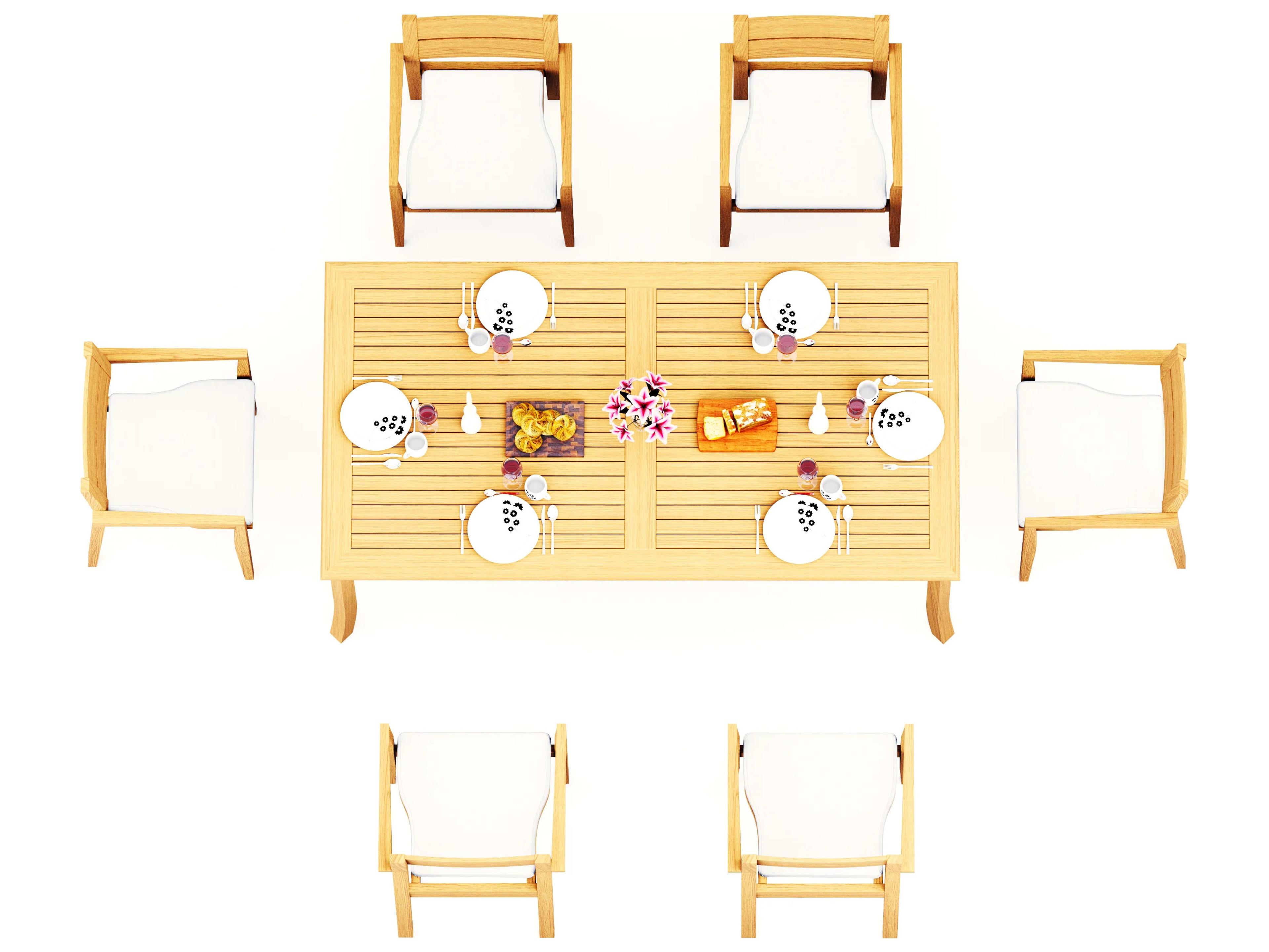 Teak Smith 7 Pieces 83" Rectangular Dining Set