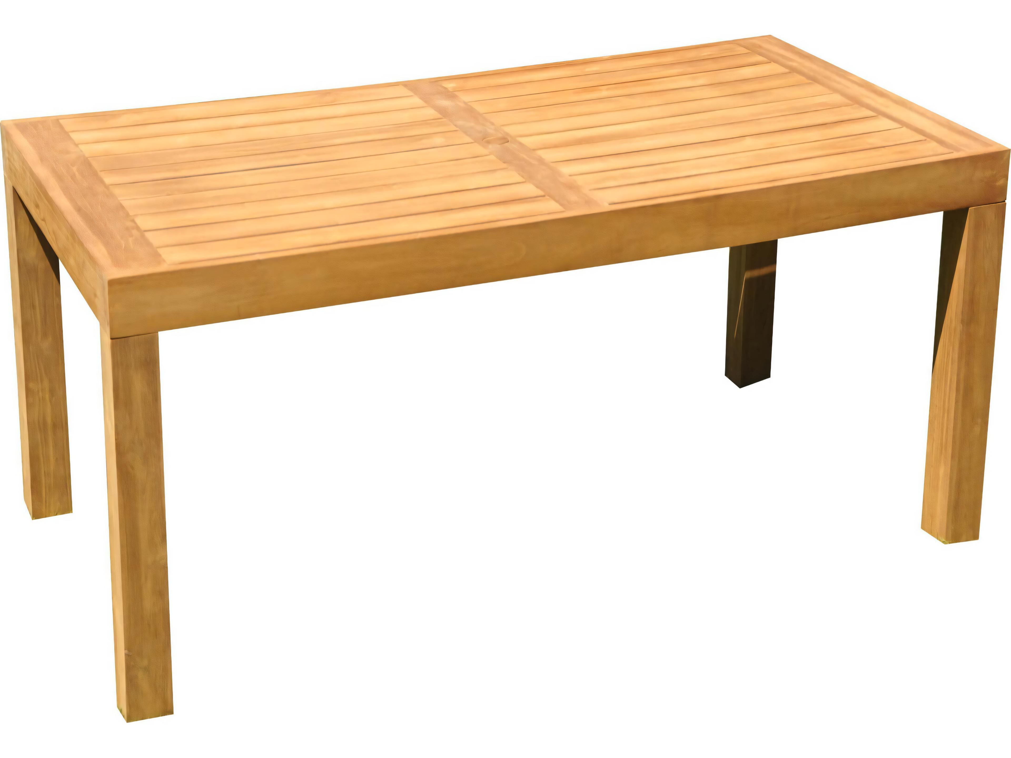 Teak Smith 86" Canberra Dining Table with Umbrella Hole