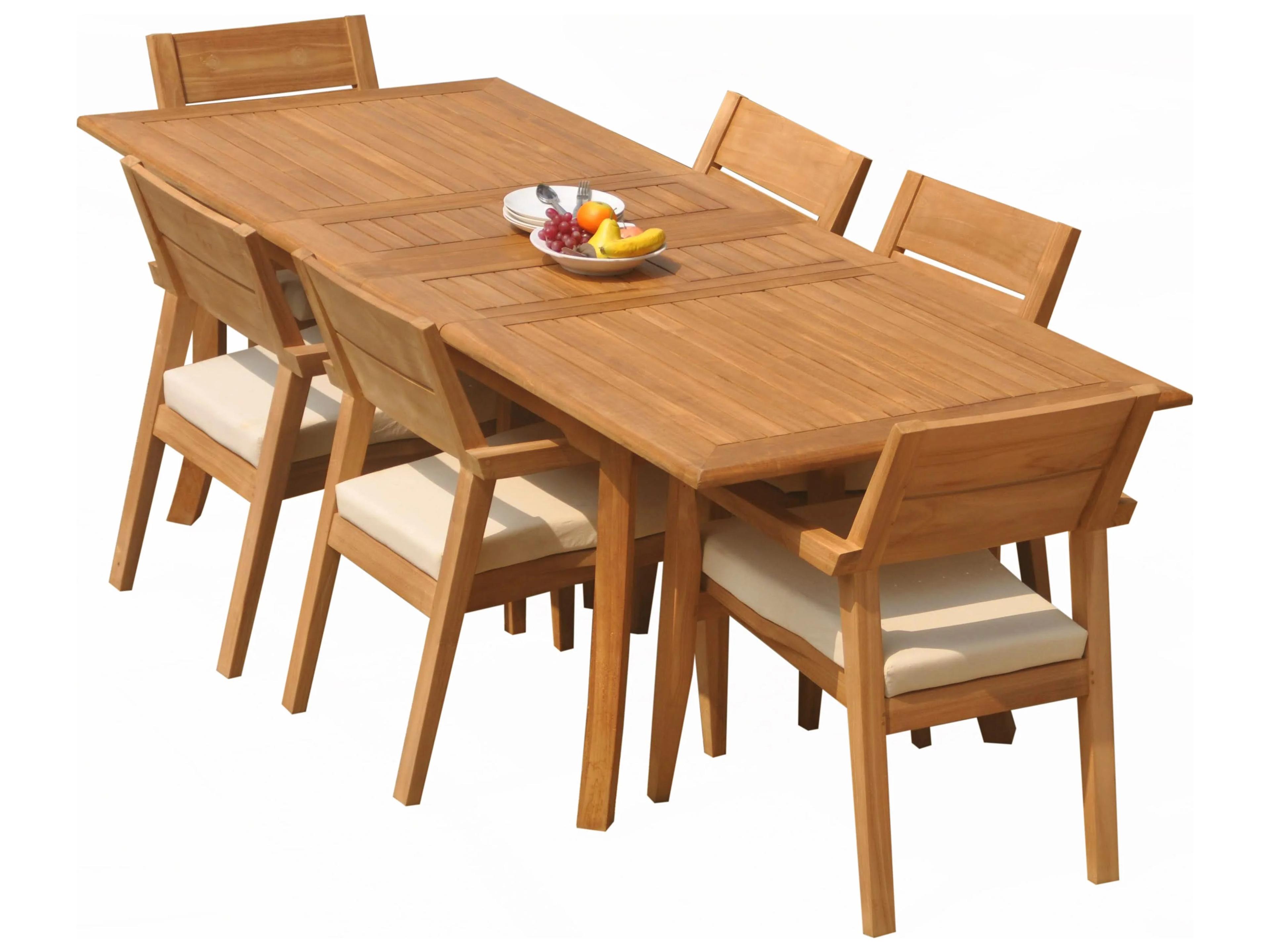 Teak Smith 7 Pieces 94" Large Double Rectangular Dining Set
