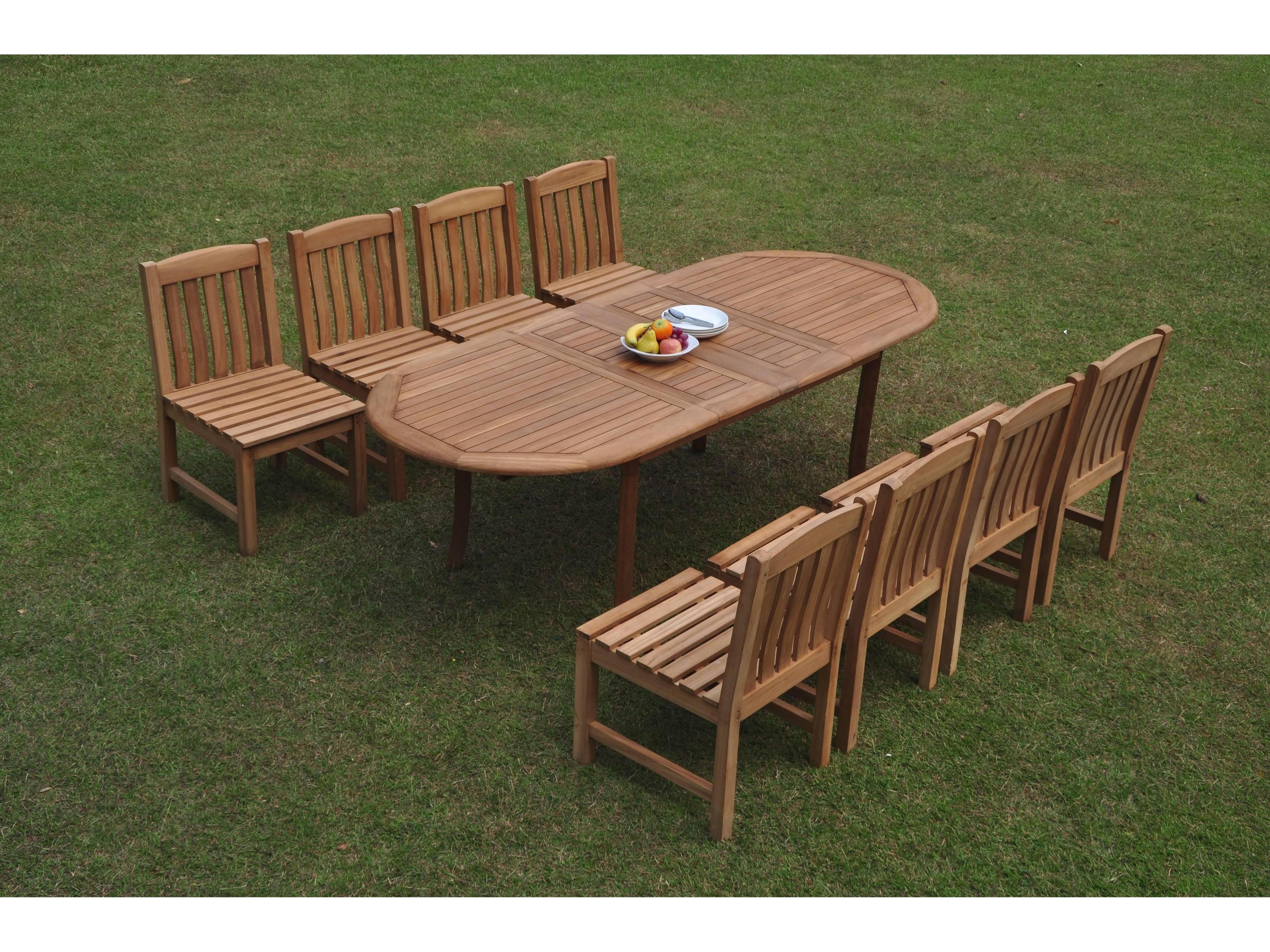 Teak Smith 7 Pieces 94" Oval Dining Set 
