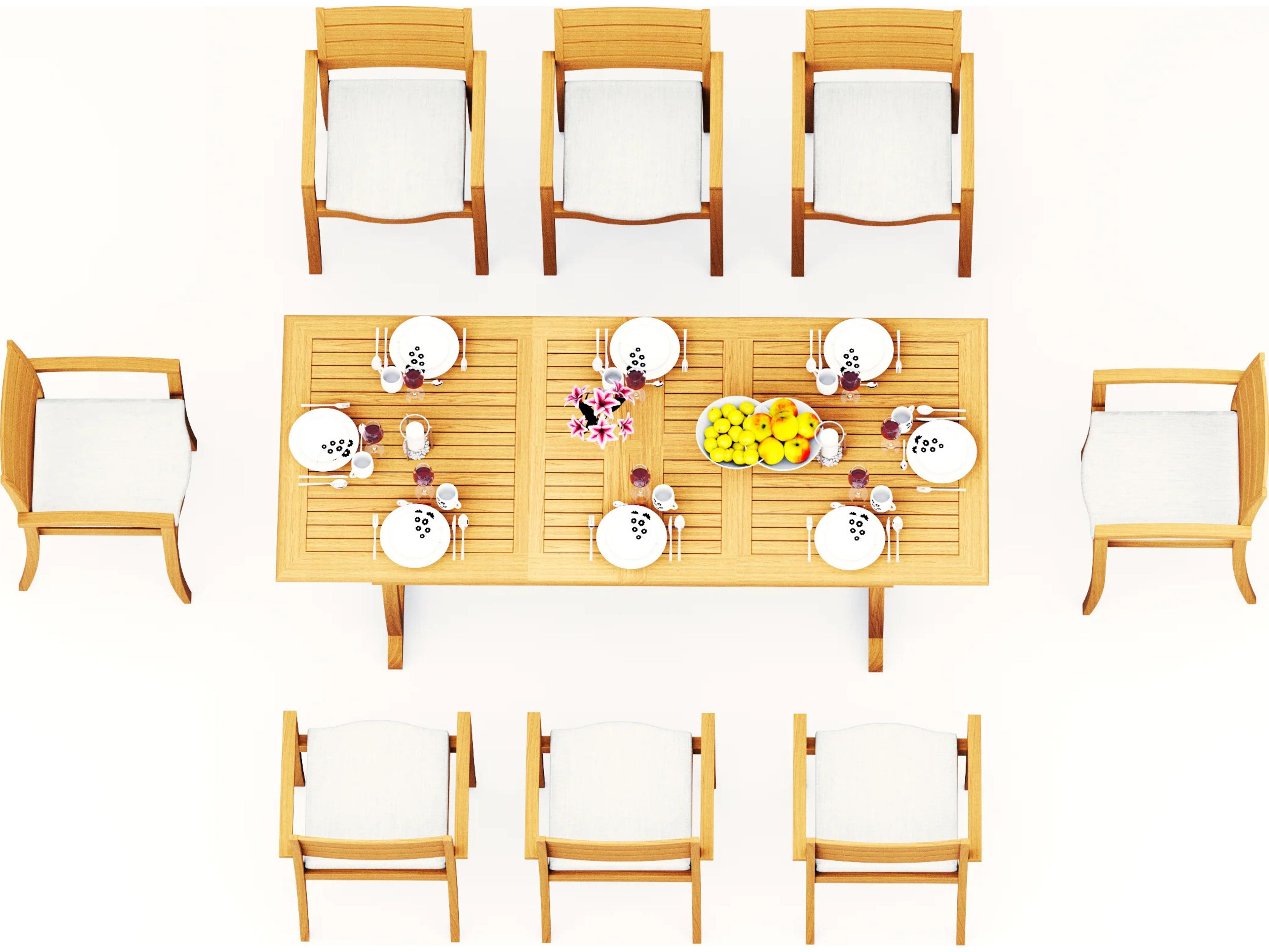 9 Pieces Mas 94" Rectangular Dining Set