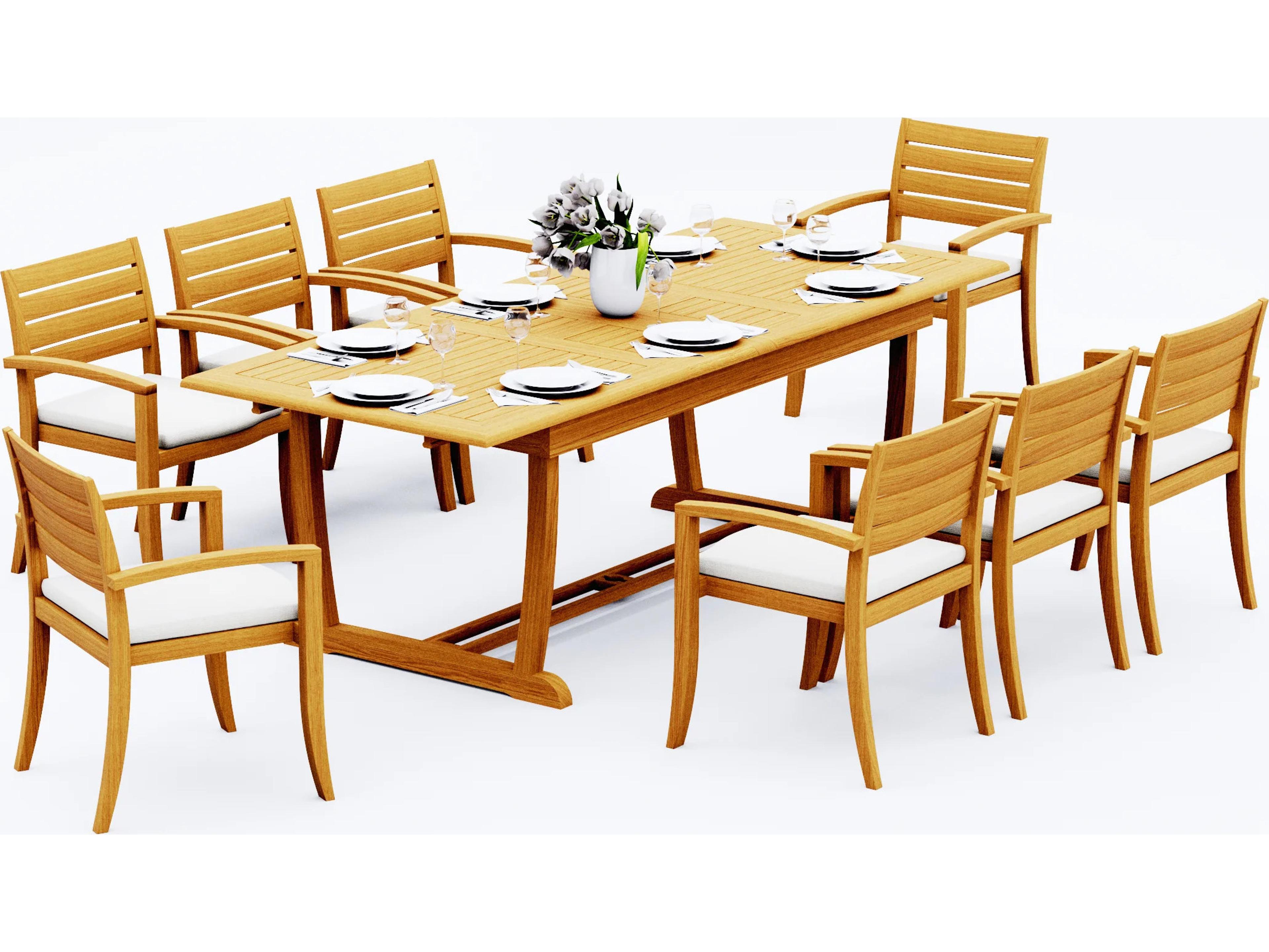 9 Pieces Mas 94" Rectangular Dining Set