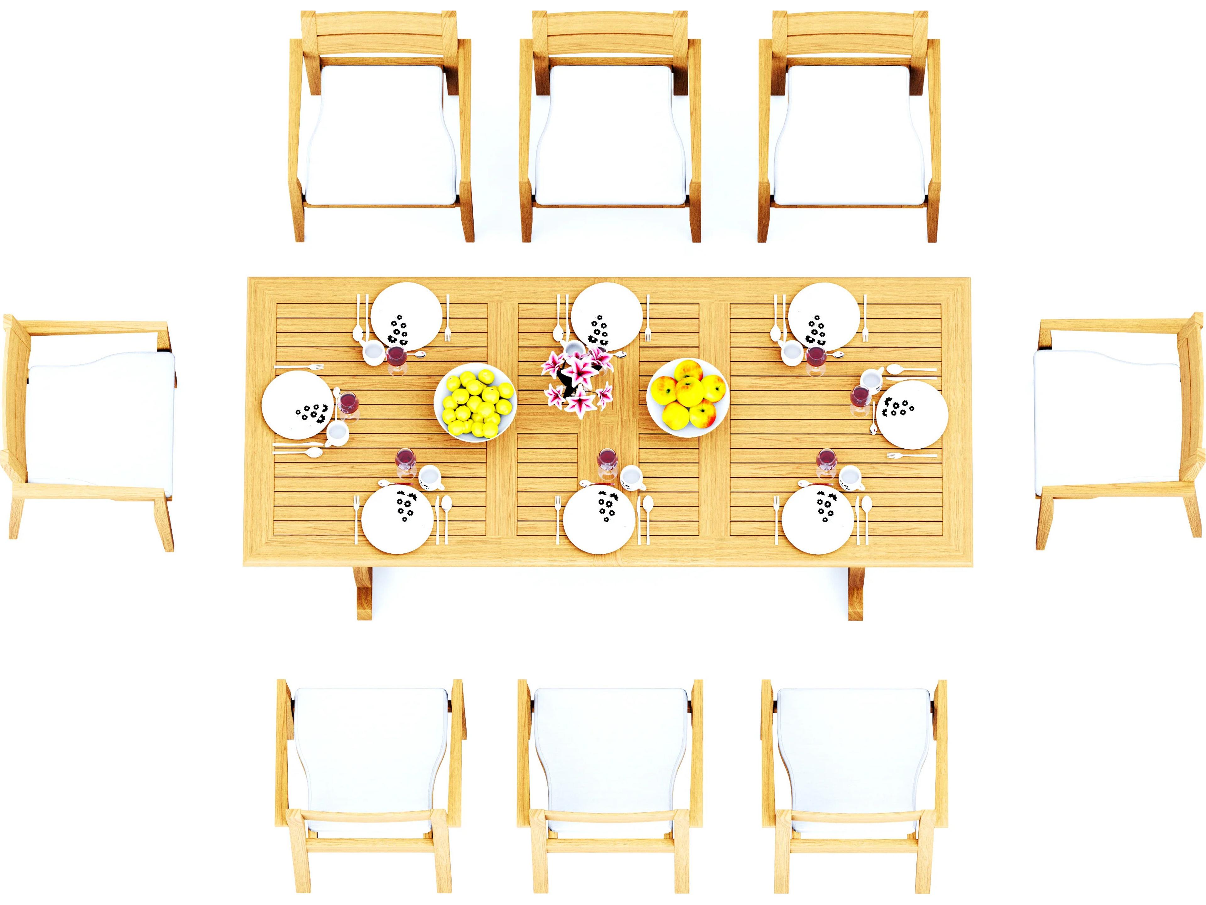 9 Pieces Mas 94" Rectangular Dining Set