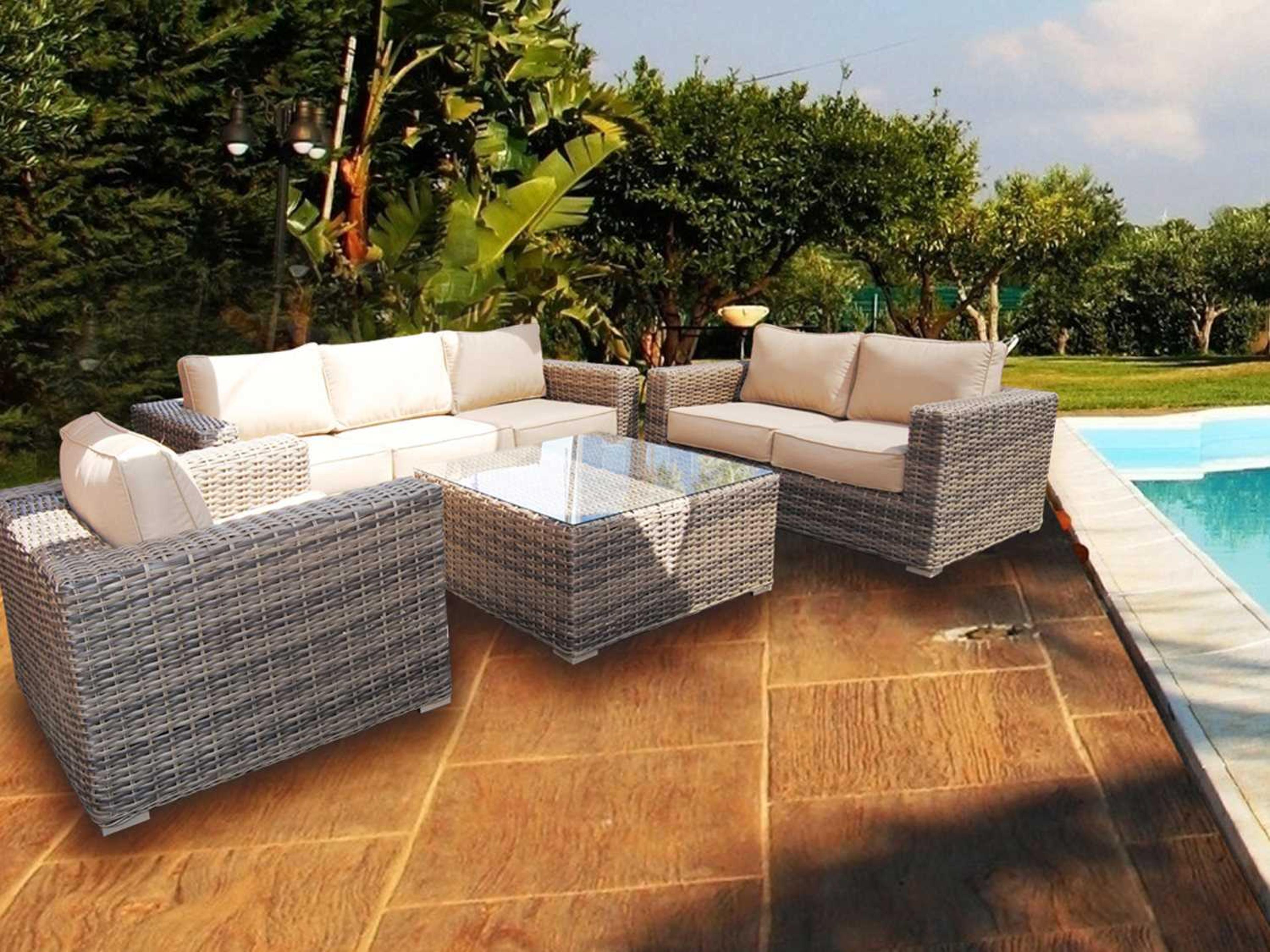 Santa Monica Wicker Patio Lounge Set