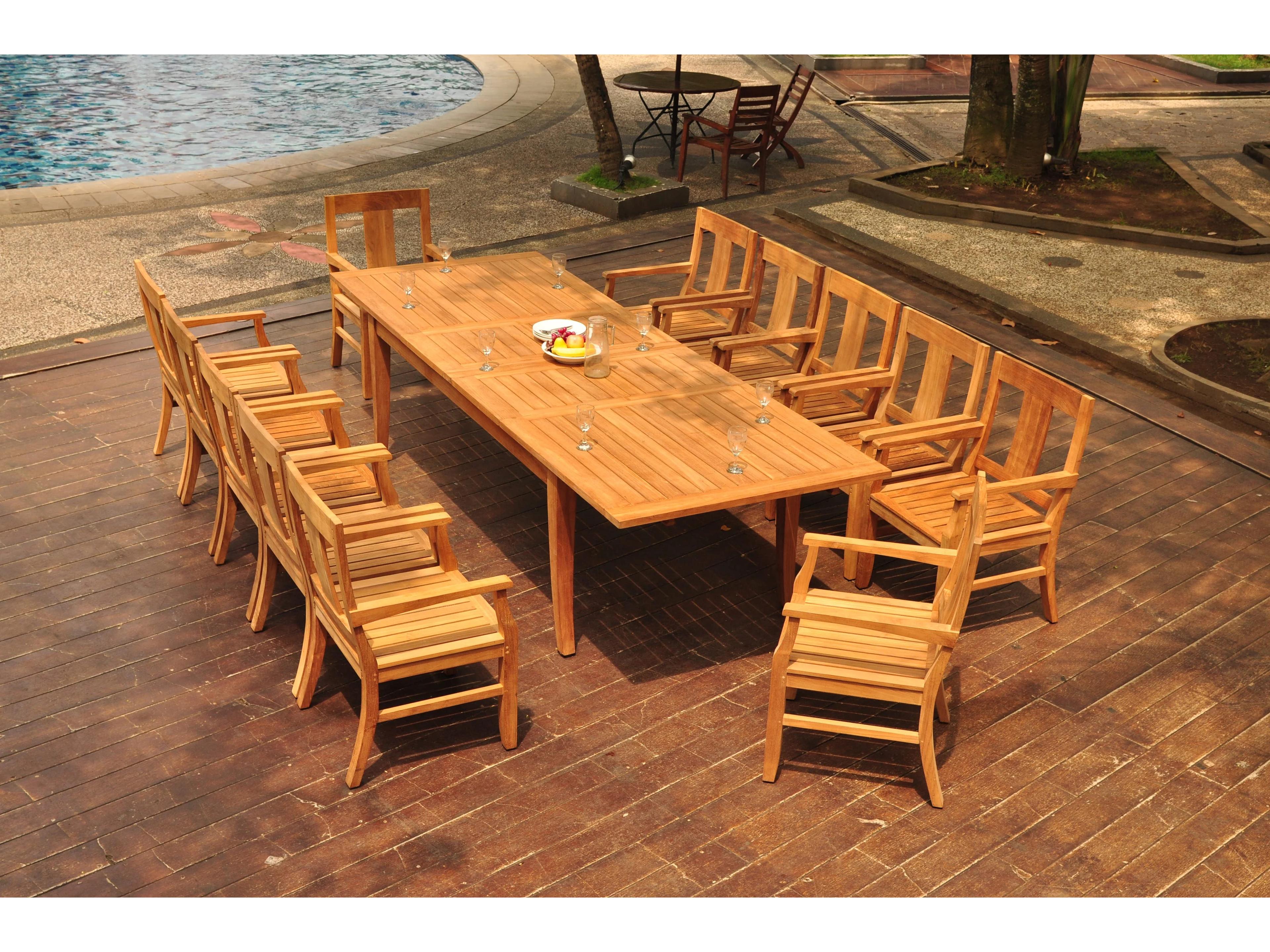 Teak Smith Atnas 13 Pieces Rectangular Dining Set