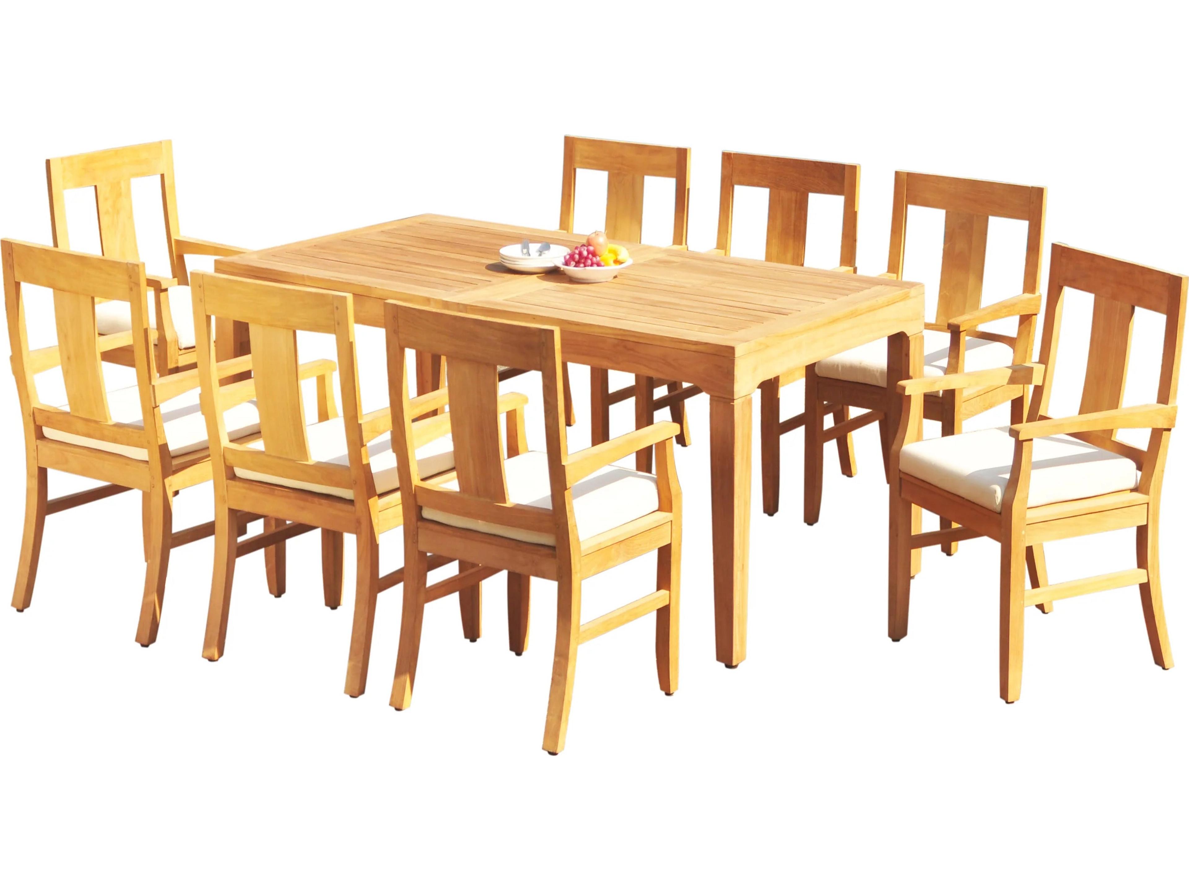 Teak Smith Atnas 9 Pieces Rectangular Dining Set