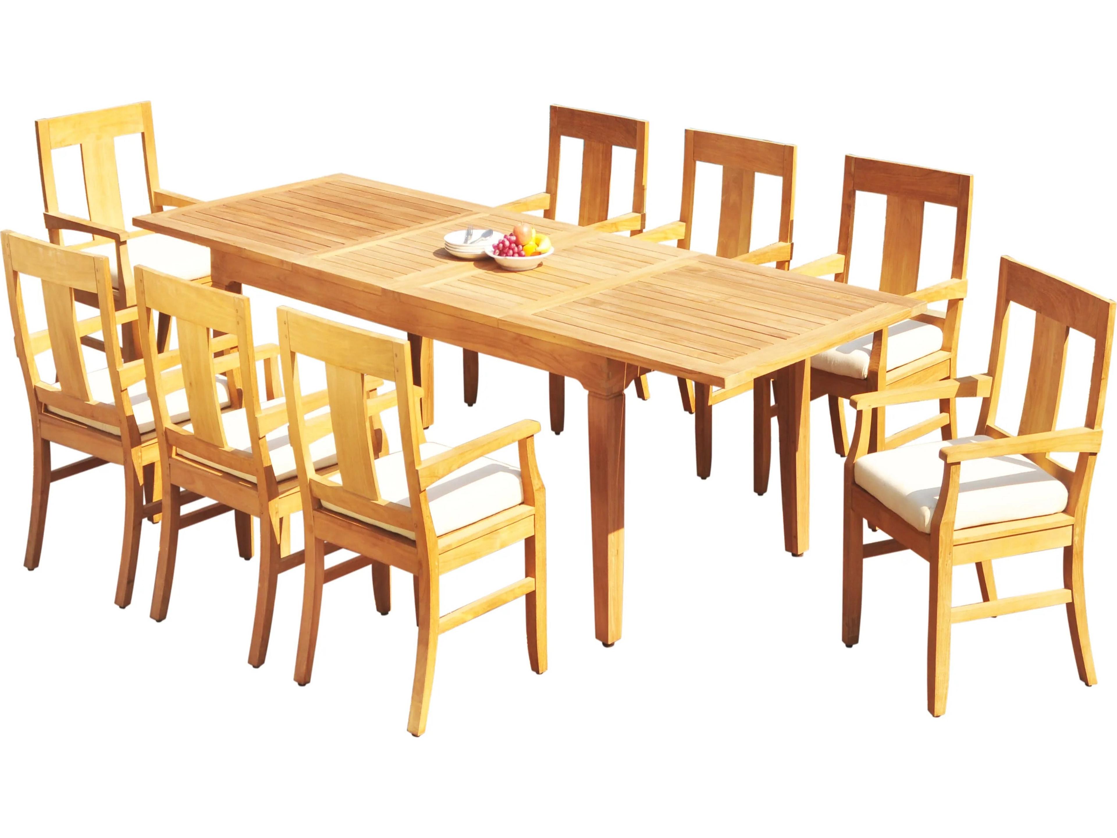 Teak Smith 9 Pieces 122" Caranas Rectangular Dining Set
