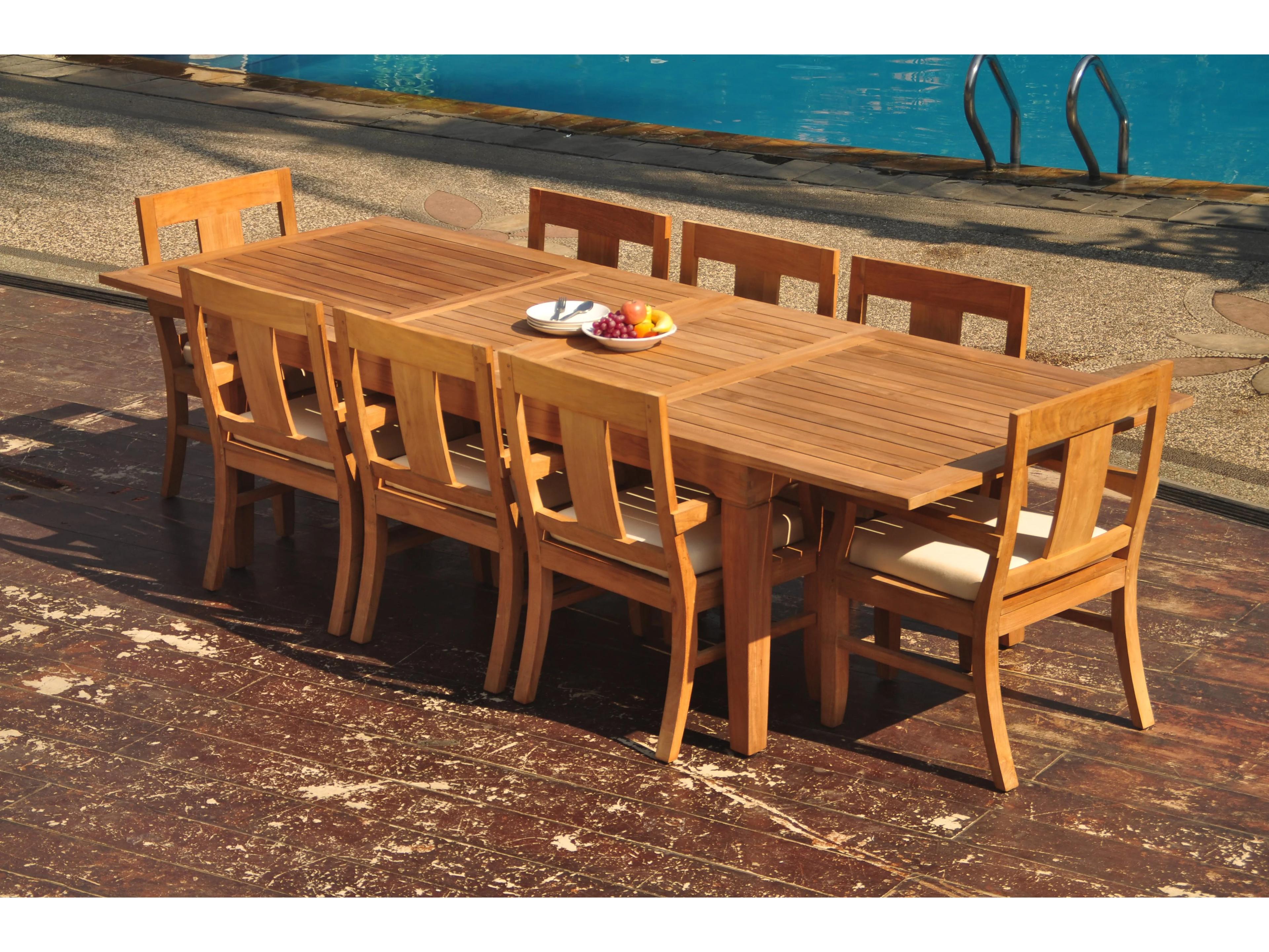 Teak Smith 13 Pieces 122" Caranas Rectangular Dining Set